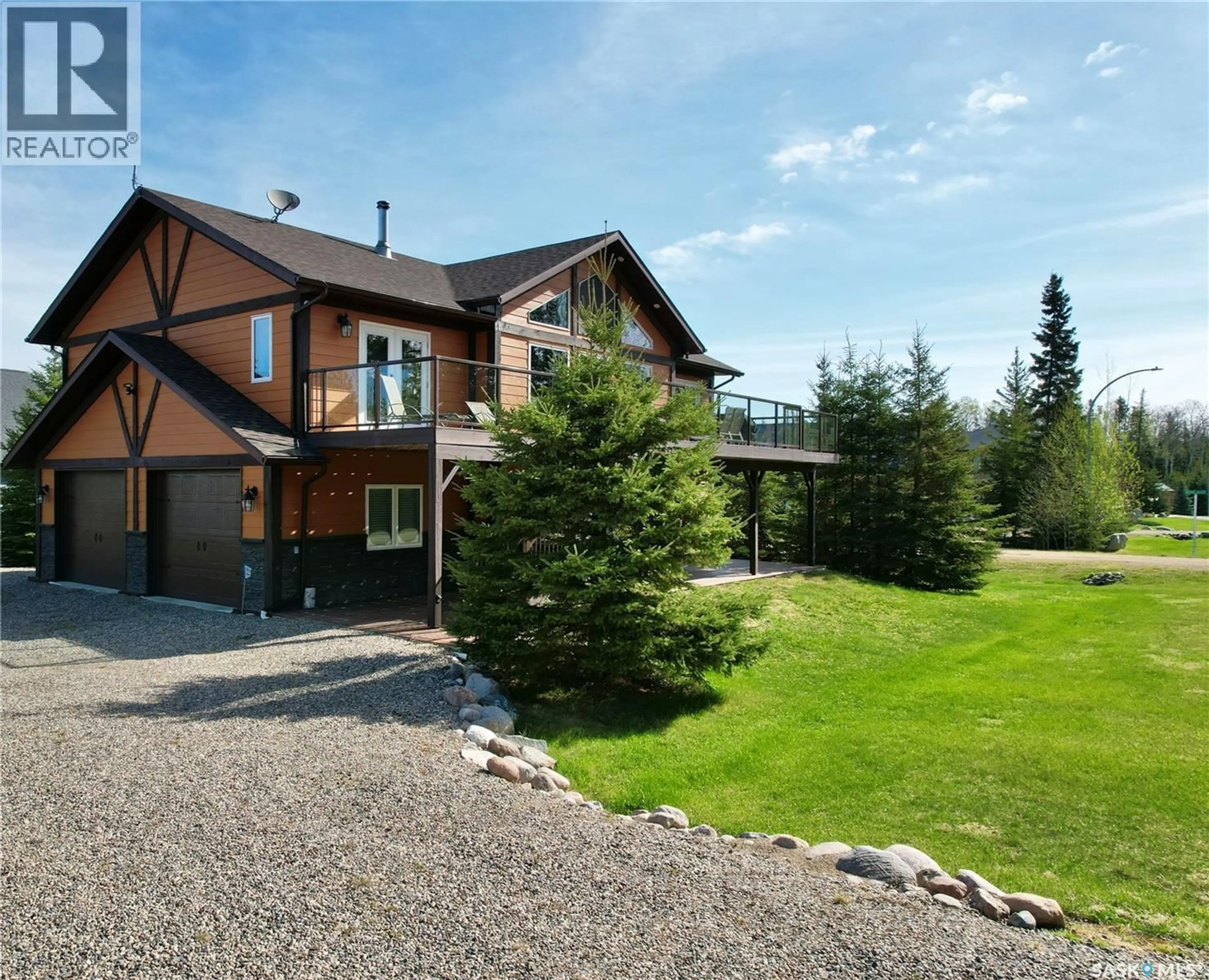 A pic from outside/outdoor area/front of a property/back of a property/a pic from drone, unknown for 1 WEDGE ALLEY, Candle Lake Saskatchewan S0J3E0