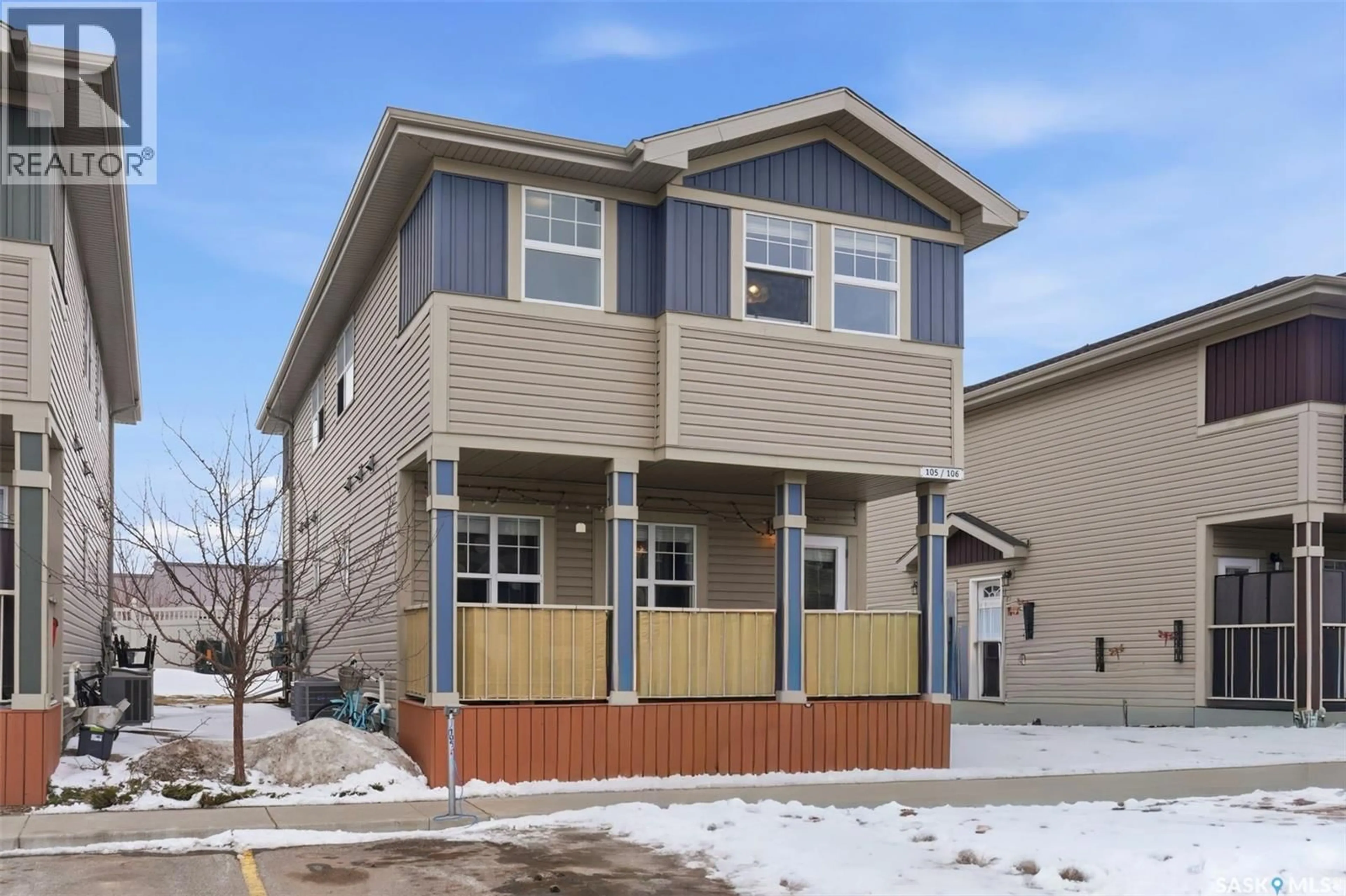 Home with vinyl exterior material, street for 100 - 105 CHAPARRAL BOULEVARD, Martensville Saskatchewan S0K0A2