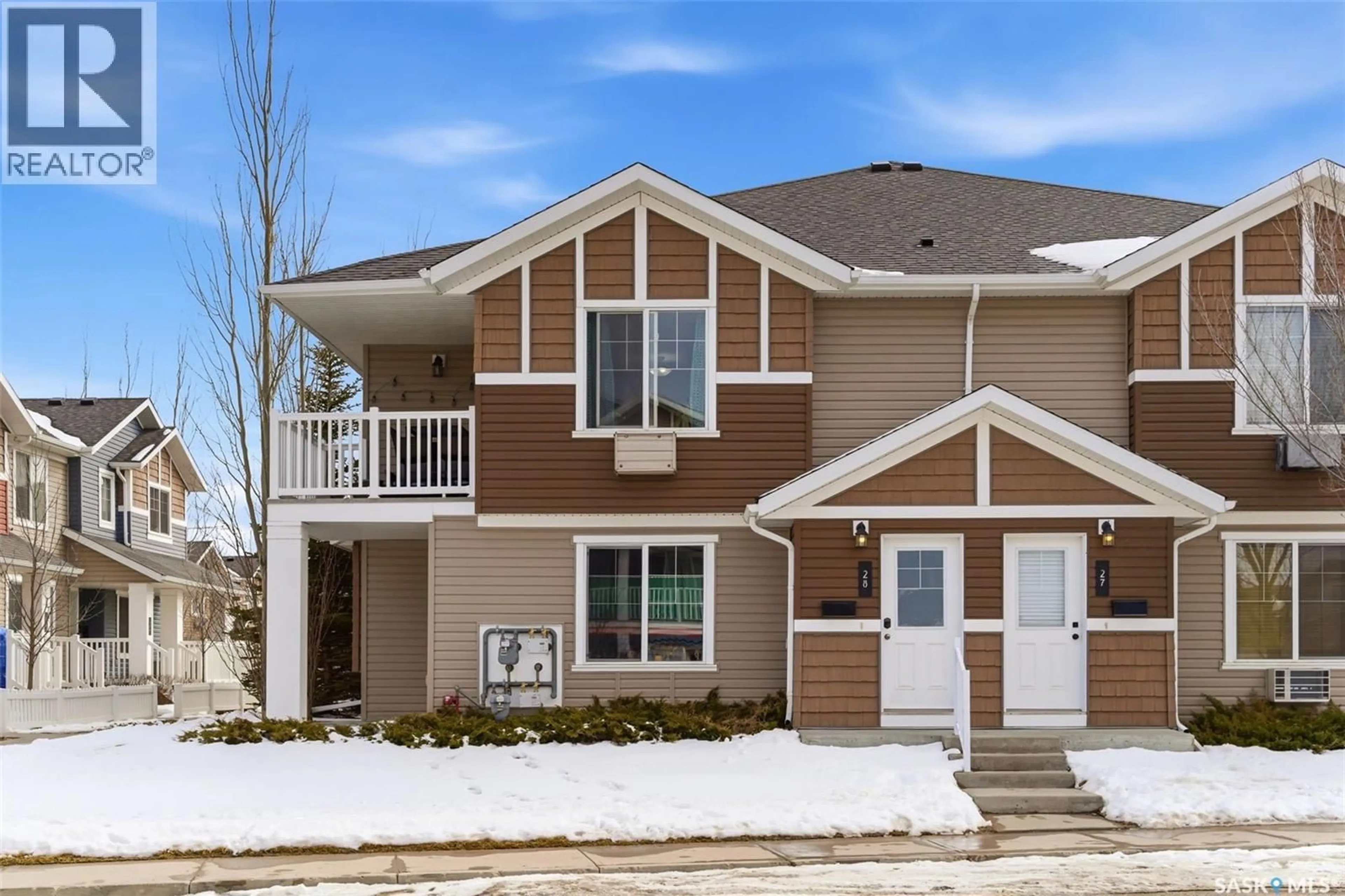 Home with vinyl exterior material, street for 28 - 5742 GORDON ROAD, Regina Saskatchewan S4W0M1