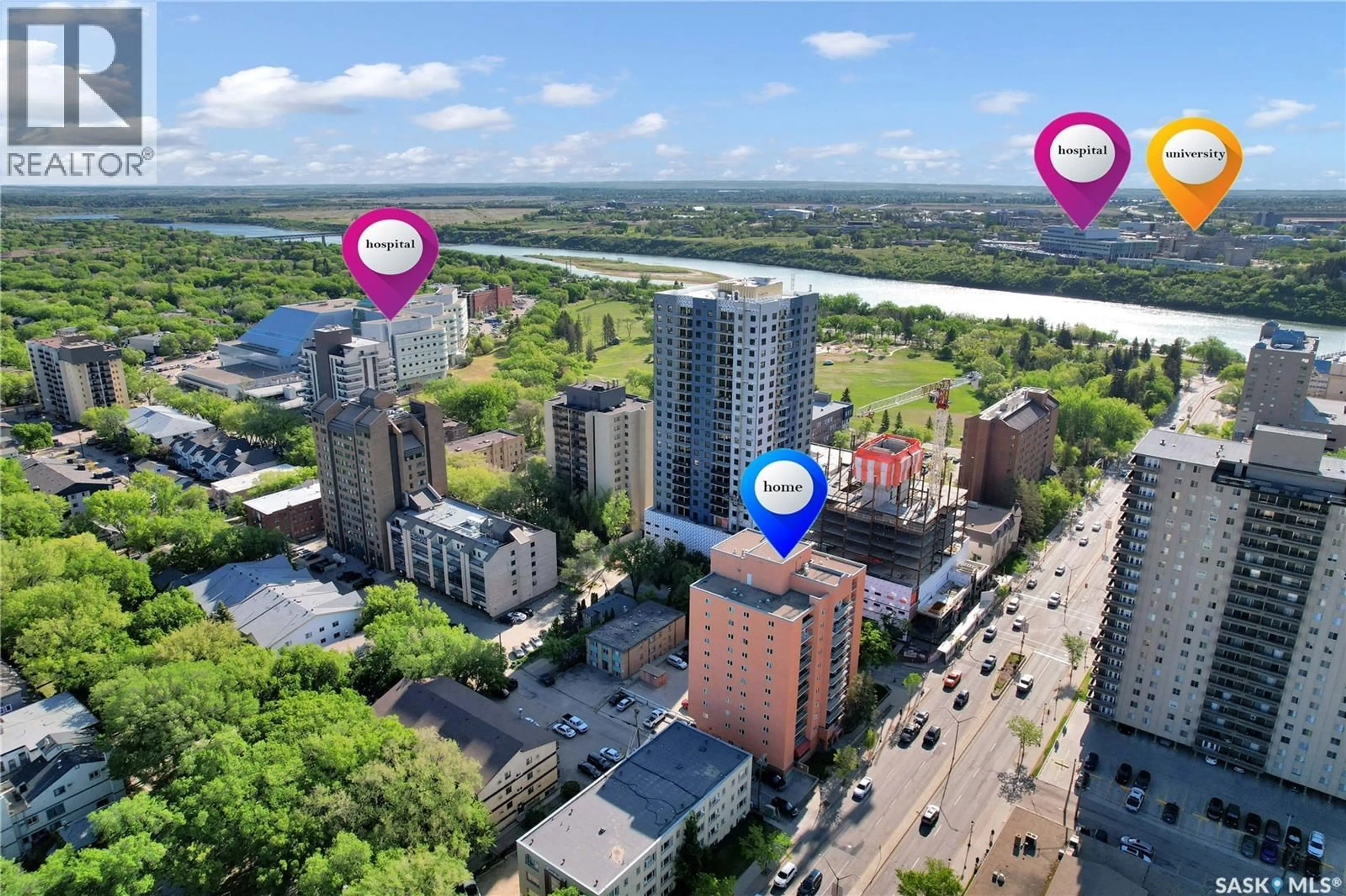 Picture of a map for 902 - 405 5TH AVENUE, Saskatoon Saskatchewan S7K6Z3