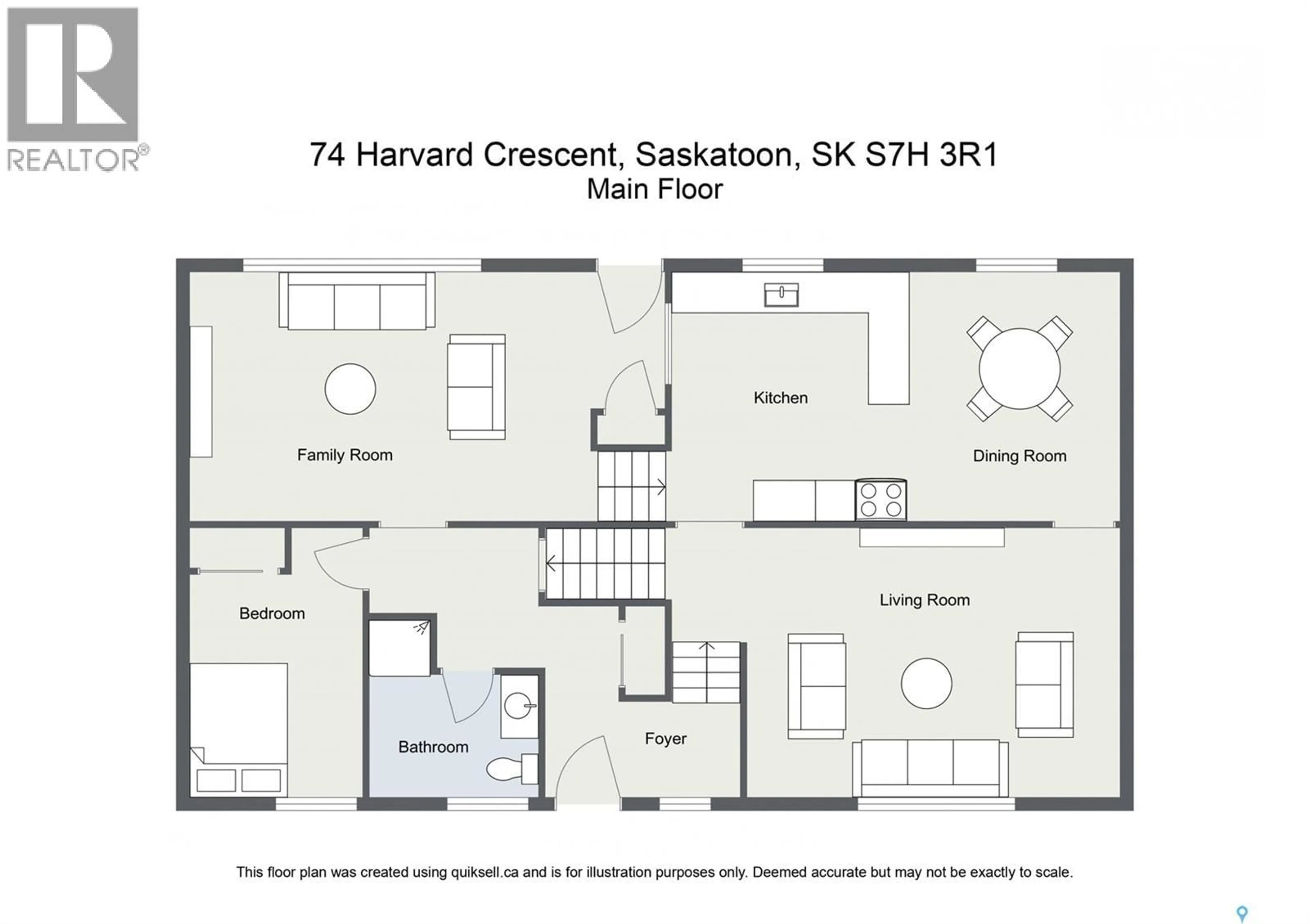 Floor plan for 74 HARVARD CRESCENT, Saskatoon Saskatchewan S7H3R1