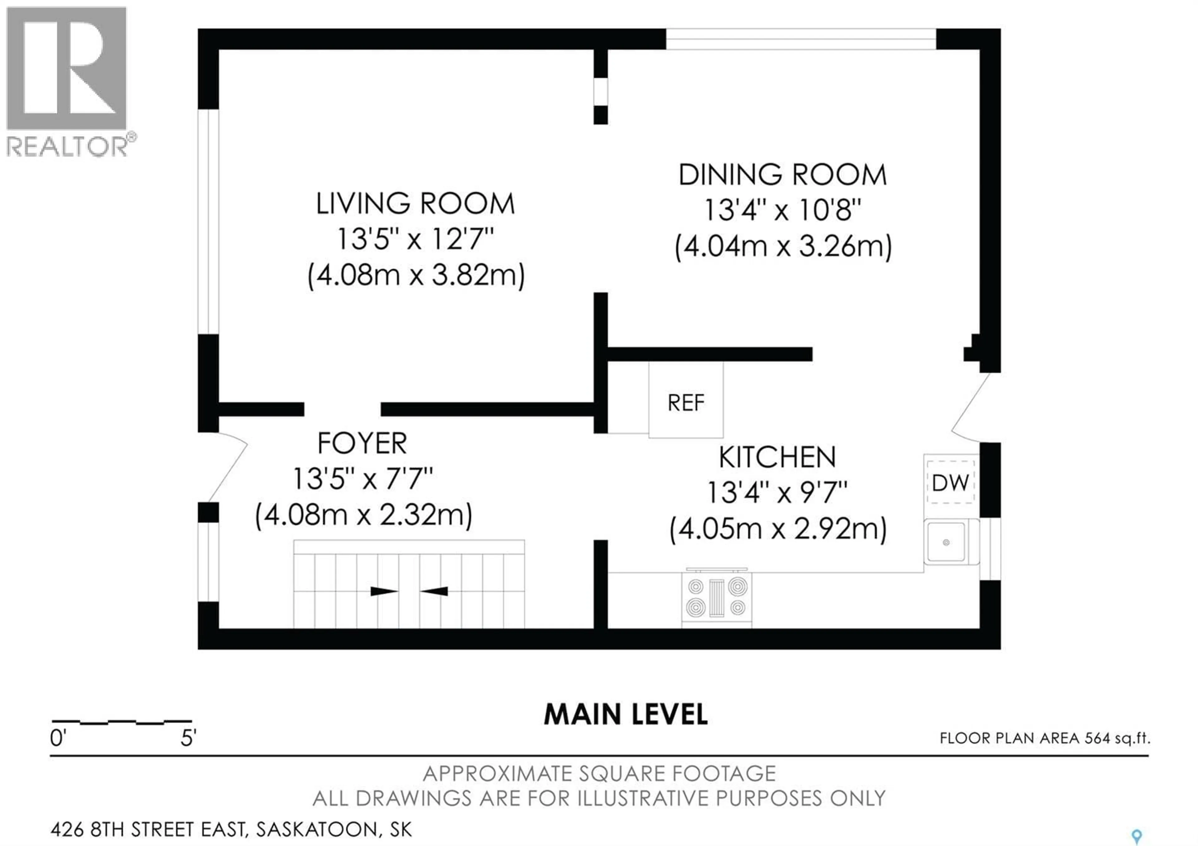 Floor plan for 426 8TH STREET, Saskatoon Saskatchewan S7H0P7