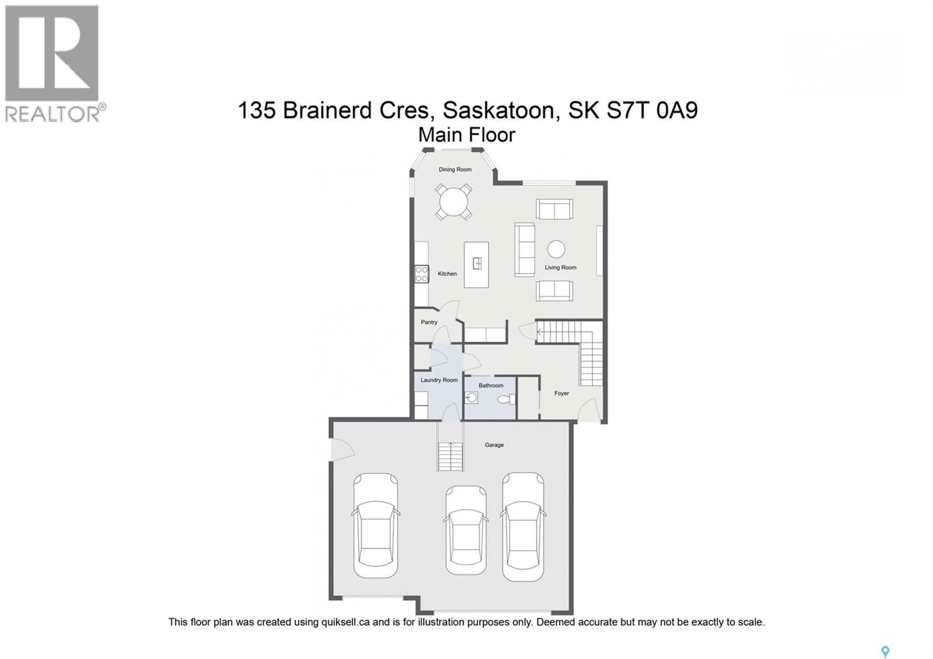 Floor plan for 135 BRAINERD CRESCENT, Saskatoon Saskatchewan S7T0H2