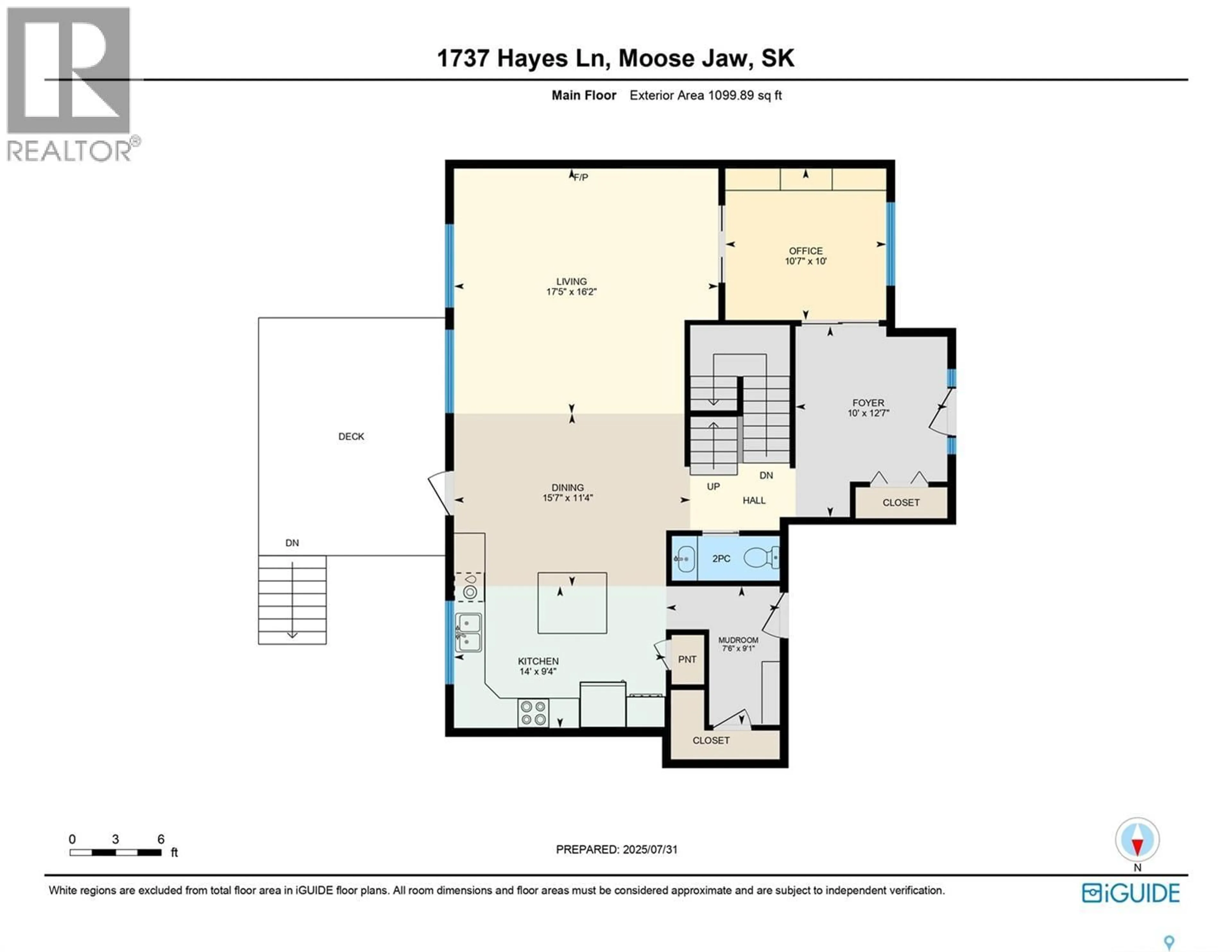 Floor plan for 1737 HAYES LANE, Moose Jaw Saskatchewan S6J0B6