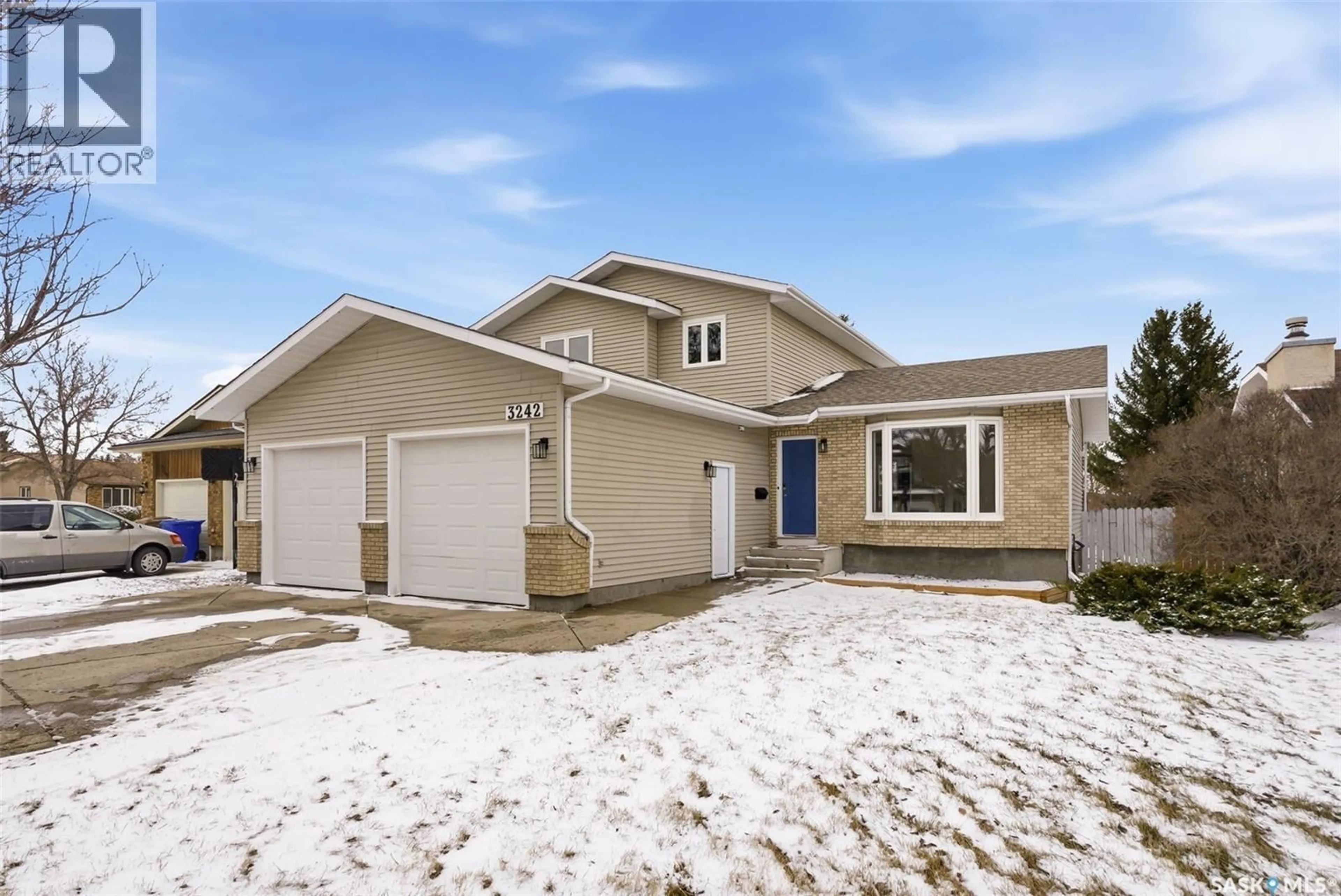 Home with vinyl exterior material, street for 3242 BARTON PLACE, Regina Saskatchewan S4N7C8