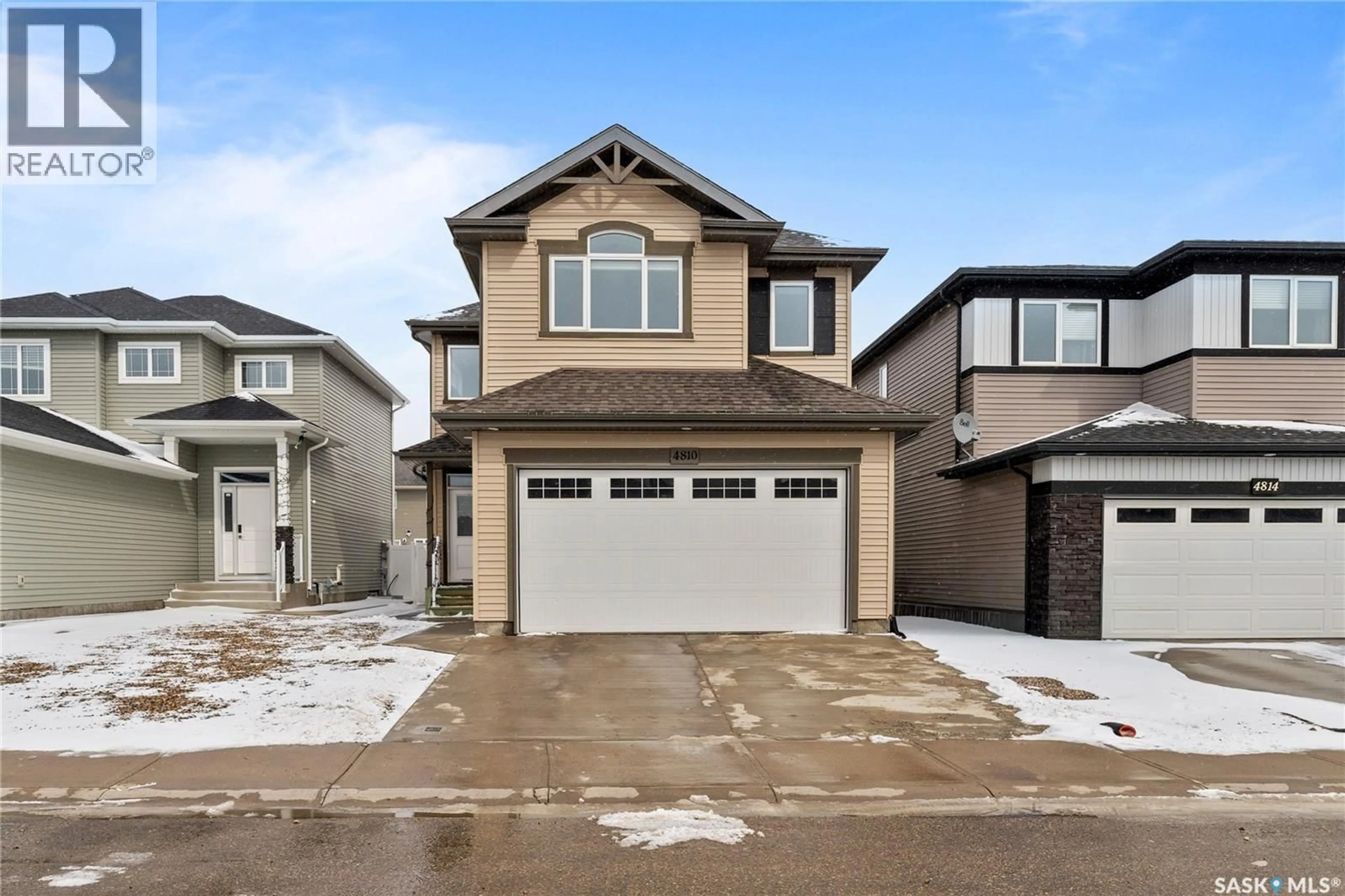 Home with vinyl exterior material, street for E - 4810 GREEN BROOKS WAY, Regina Saskatchewan S4V3K6