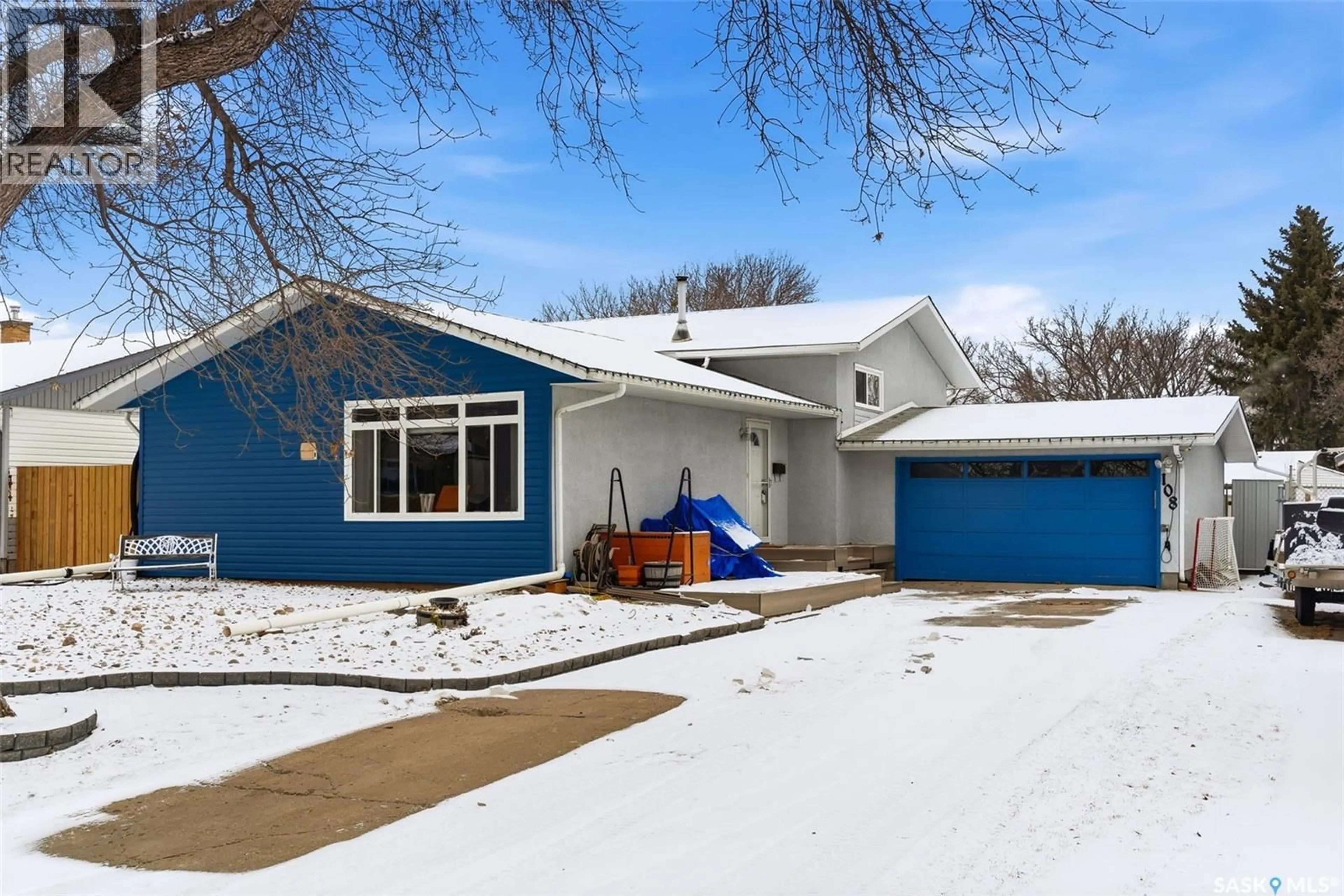 Home with vinyl exterior material, street for 108 MATHESON CRESCENT, Regina Saskatchewan S4R5C4