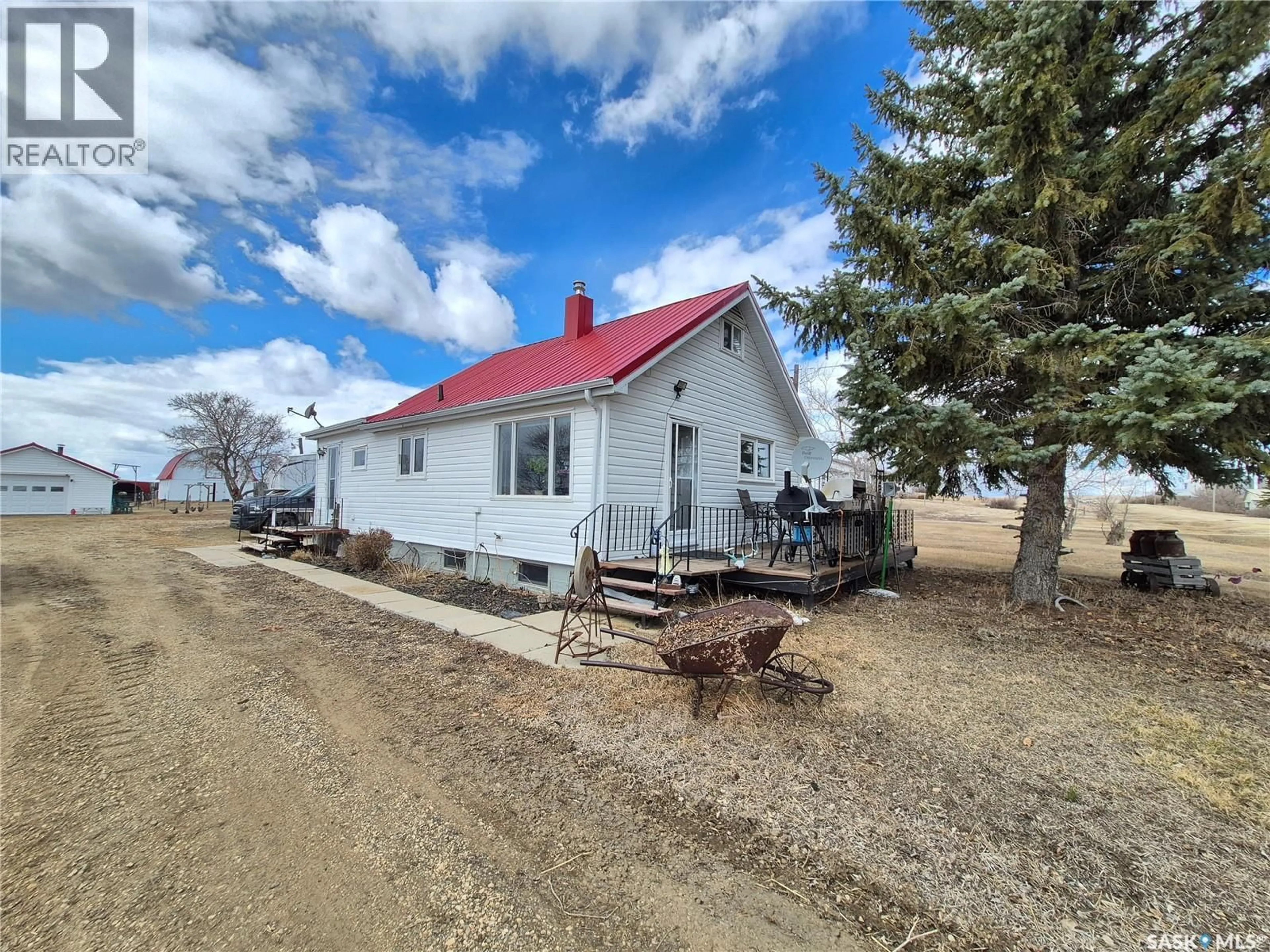 A pic from outside/outdoor area/front of a property/back of a property/a pic from drone, street for KAYVILLE ACREAGE, Kayville Saskatchewan S0H2C0