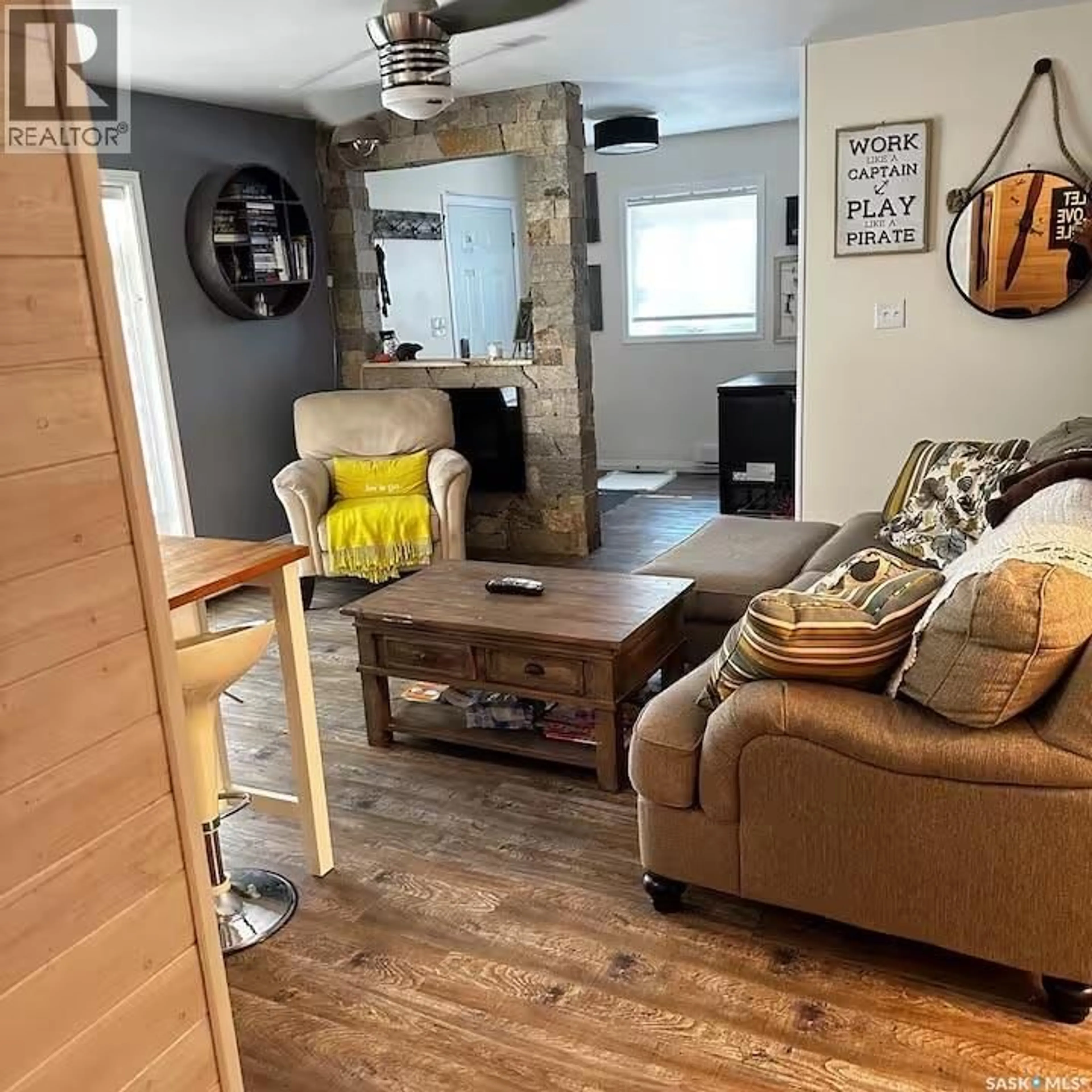 Living room with furniture, wood/laminate floor for 508 BEAR ROAD, Bjorkdale Rm No. 426 Saskatchewan S0E0N0