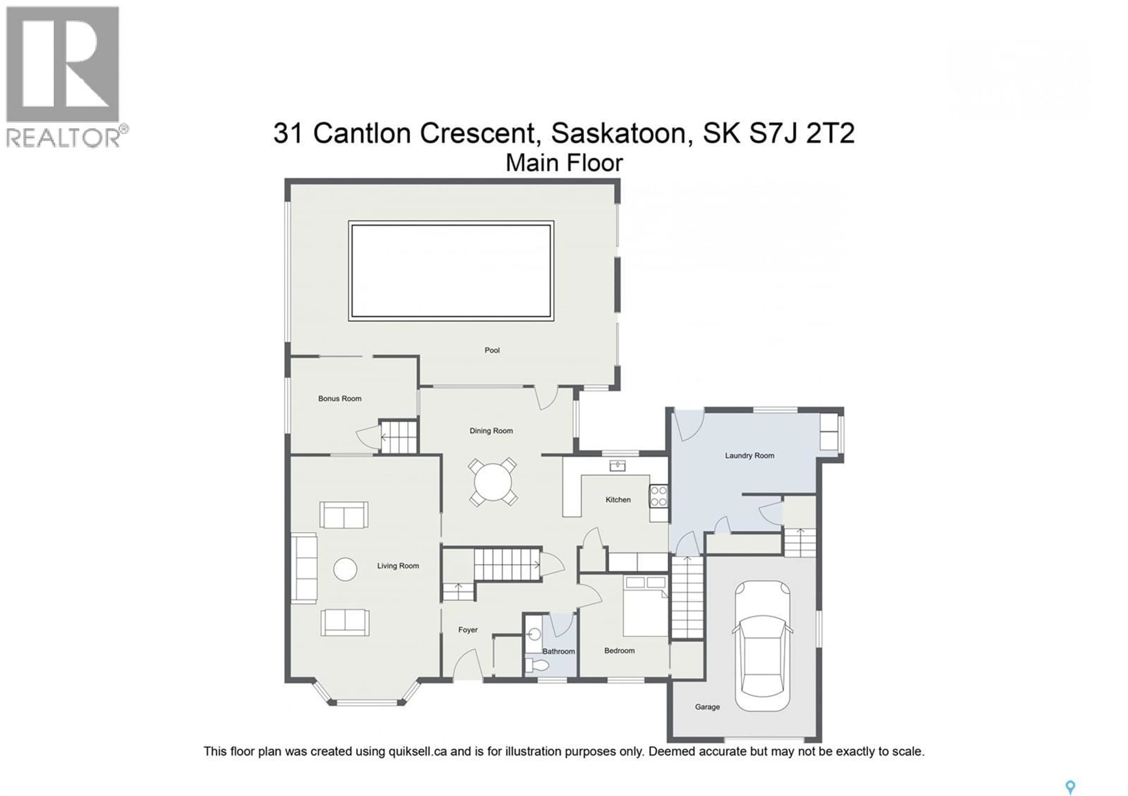Floor plan for 31 CANTLON CRESCENT, Saskatoon Saskatchewan S7J2T2