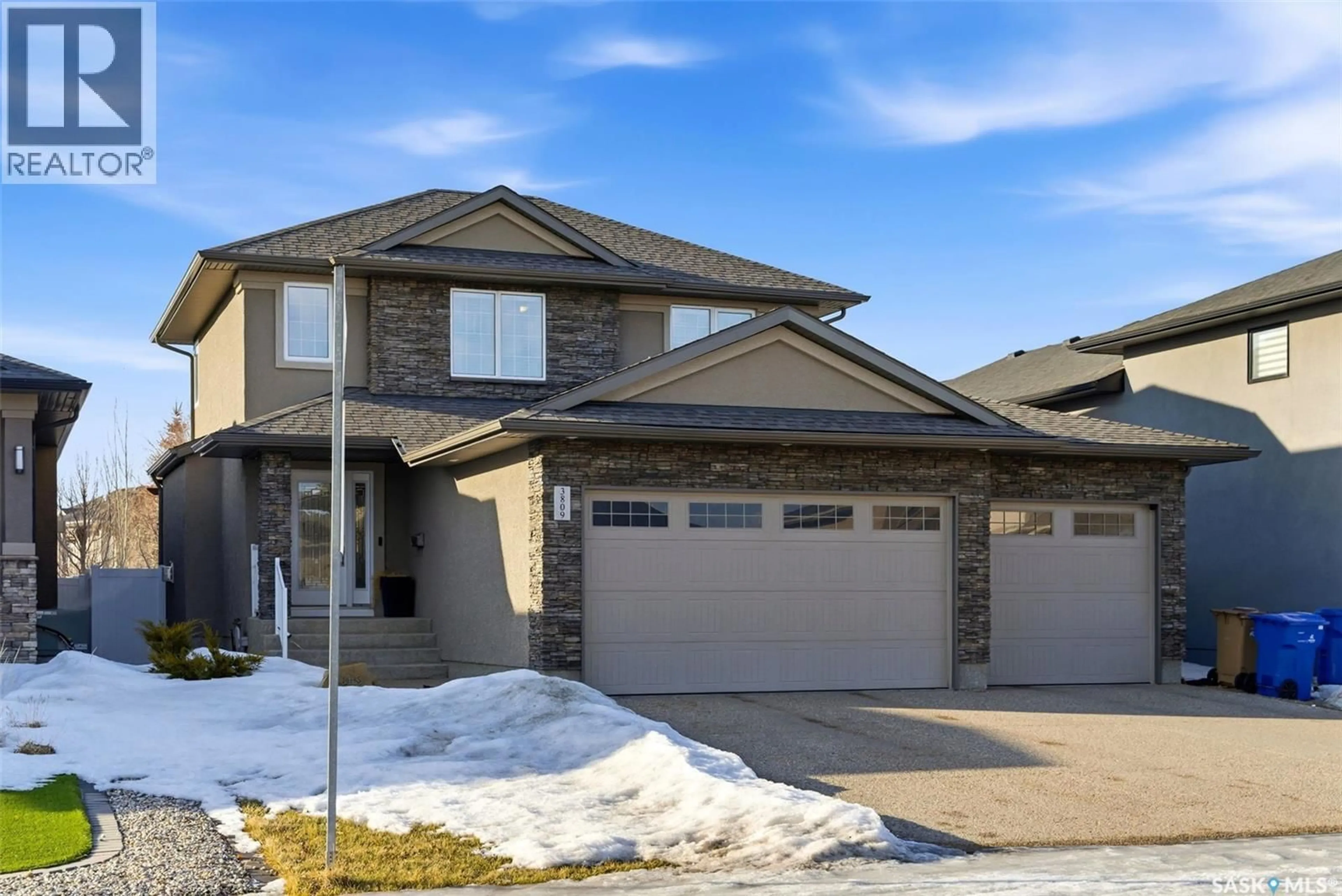 Home with brick exterior material, street for 3809 GOLDFINCH WAY, Regina Saskatchewan S4V1S4