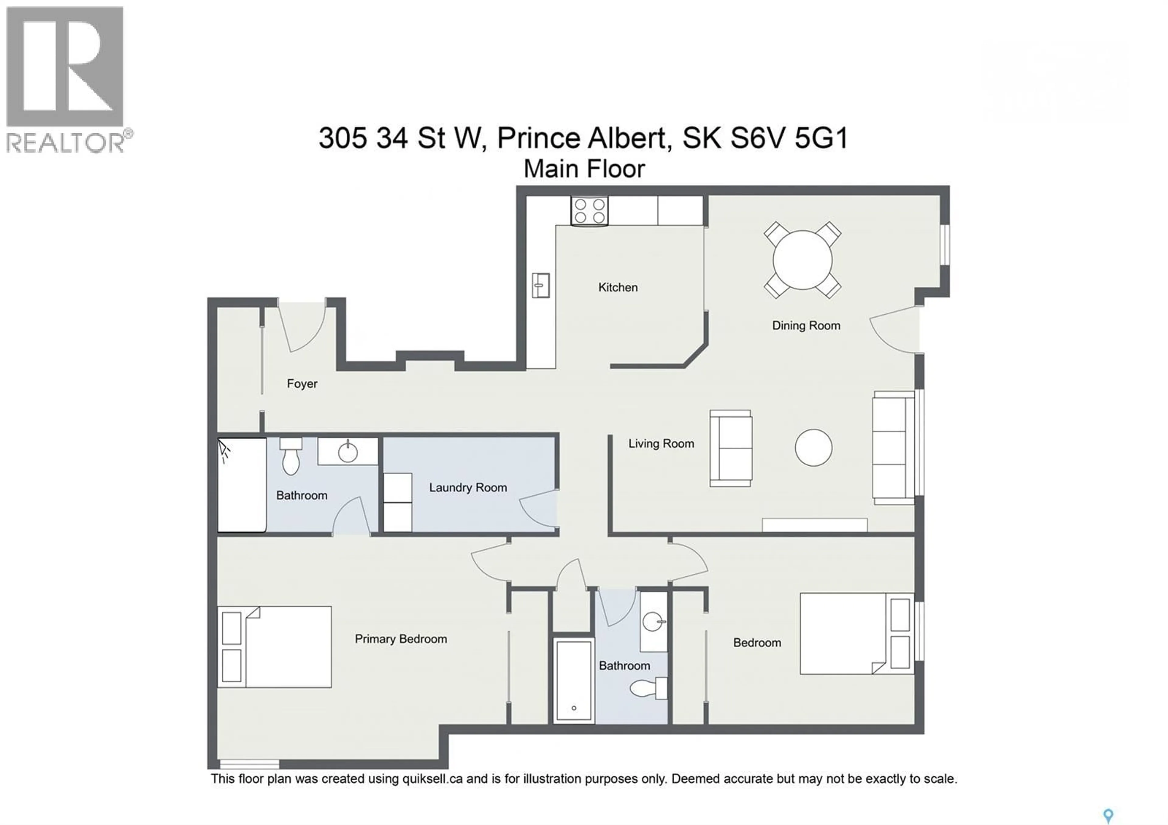 Floor plan for 212 305 34TH STREET, Prince Albert Saskatchewan S6V8B8