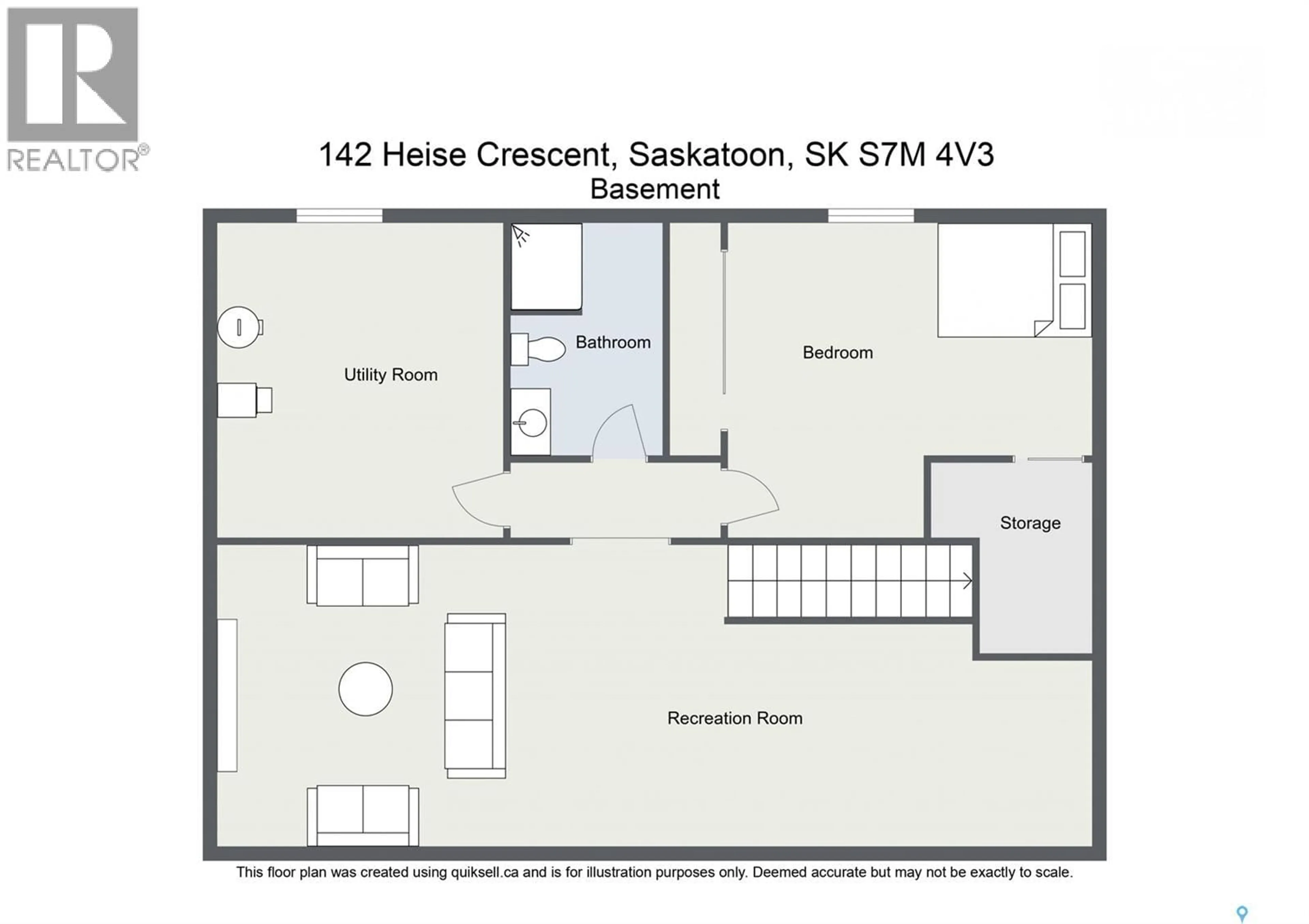 Floor plan for 142 HEISE CRESCENT, Saskatoon Saskatchewan S7M4V3