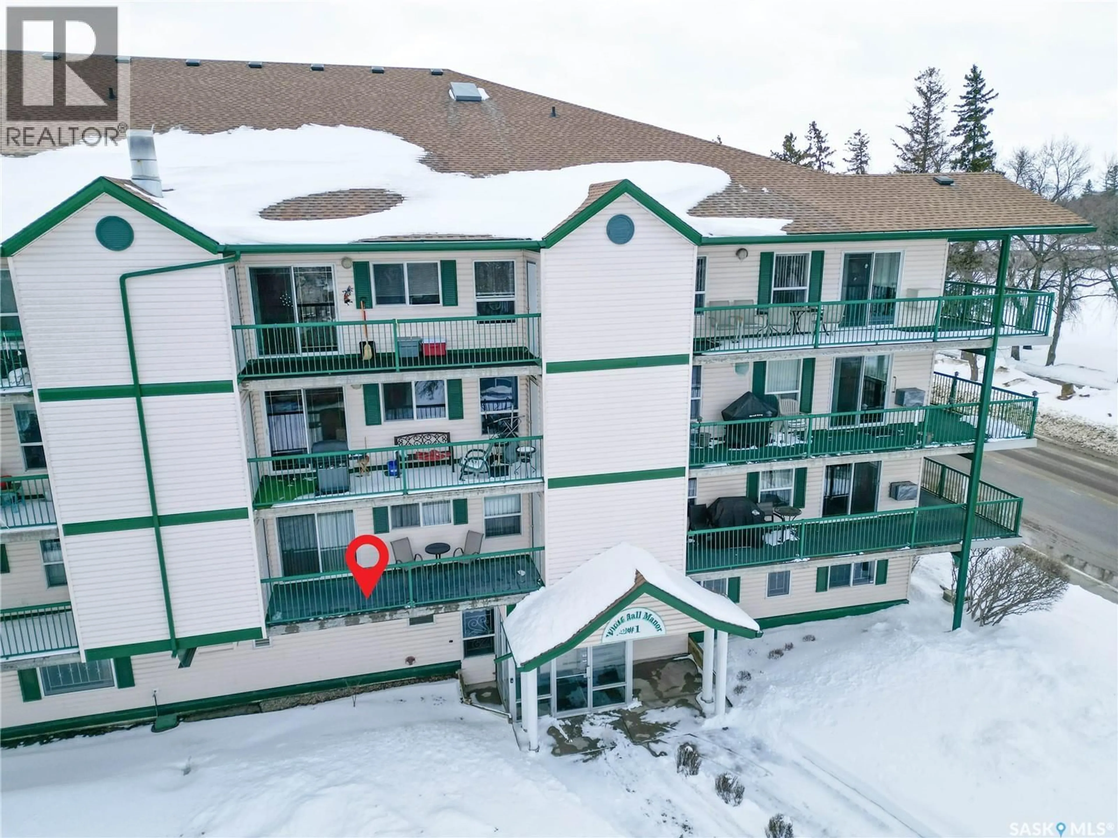 A pic from outside/outdoor area/front of a property/back of a property/a pic from drone, building for E - 201 1 26TH STREET, Prince Albert Saskatchewan S6V1T7