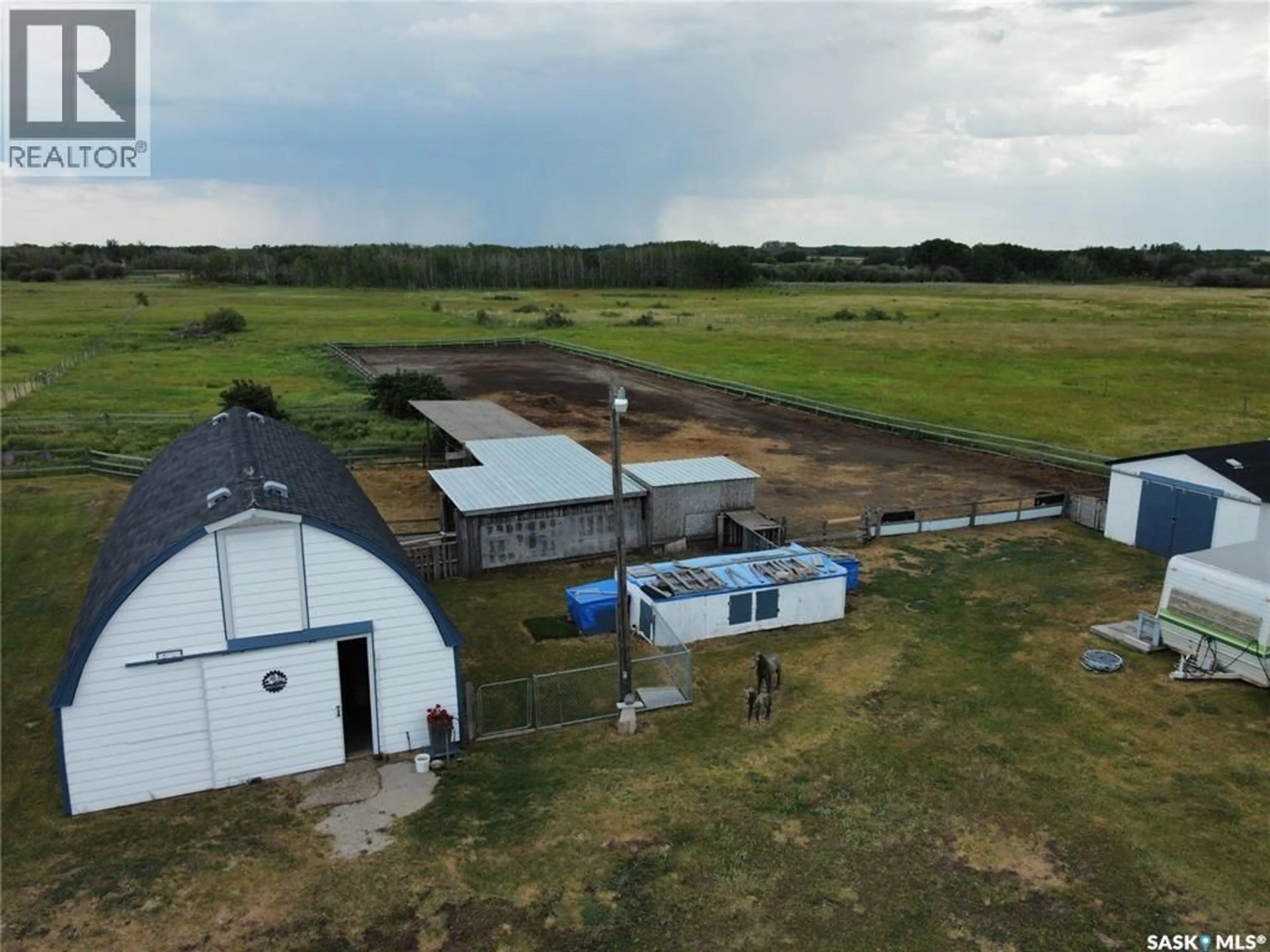 A pic from outside/outdoor area/front of a property/back of a property/a pic from drone, building for 55 GRANDORA ACRE HOBBY FARM, Vanscoy Rm No. 345 Saskatchewan S0K1V0