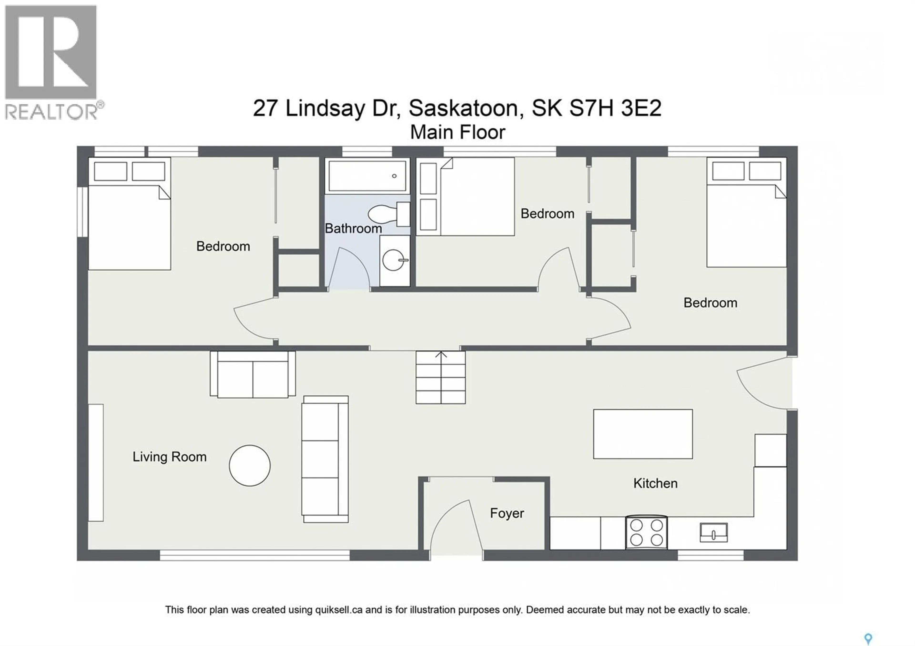 Floor plan for 27 LINDSAY DRIVE, Saskatoon Saskatchewan S7H3E2