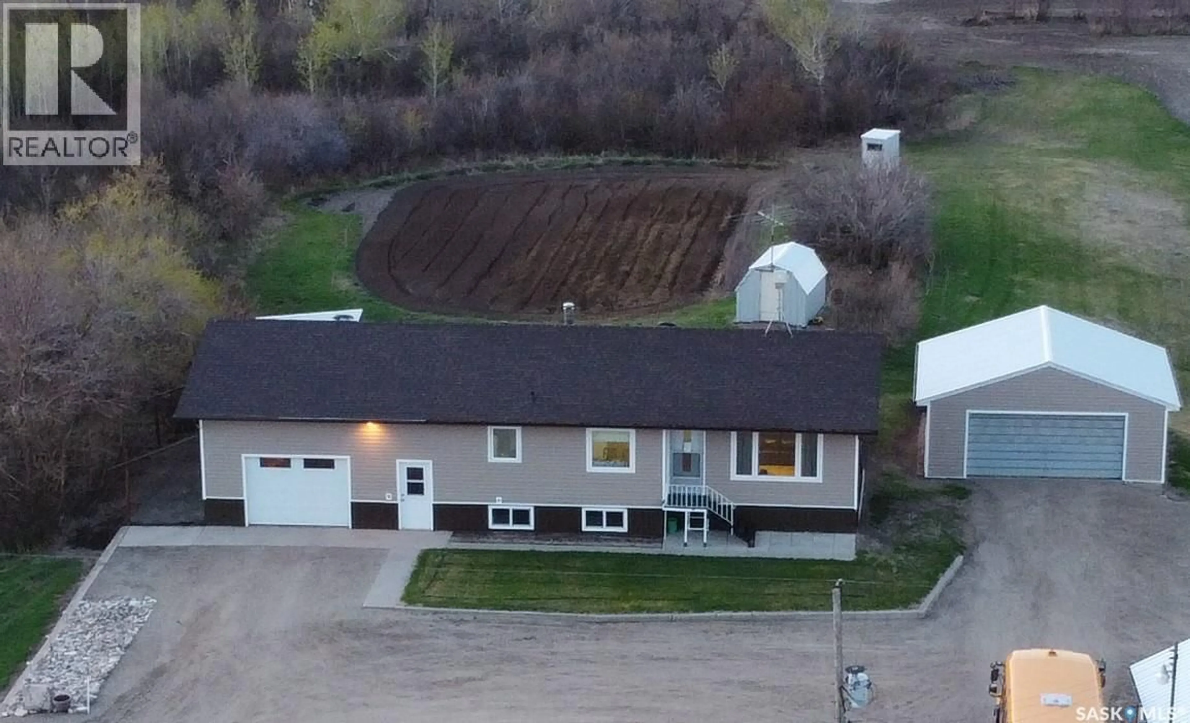 A pic from outside/outdoor area/front of a property/back of a property/a pic from drone, unknown for GONSCH ACREAGE, Longlaketon Rm No. 219 Saskatchewan S0G4L0