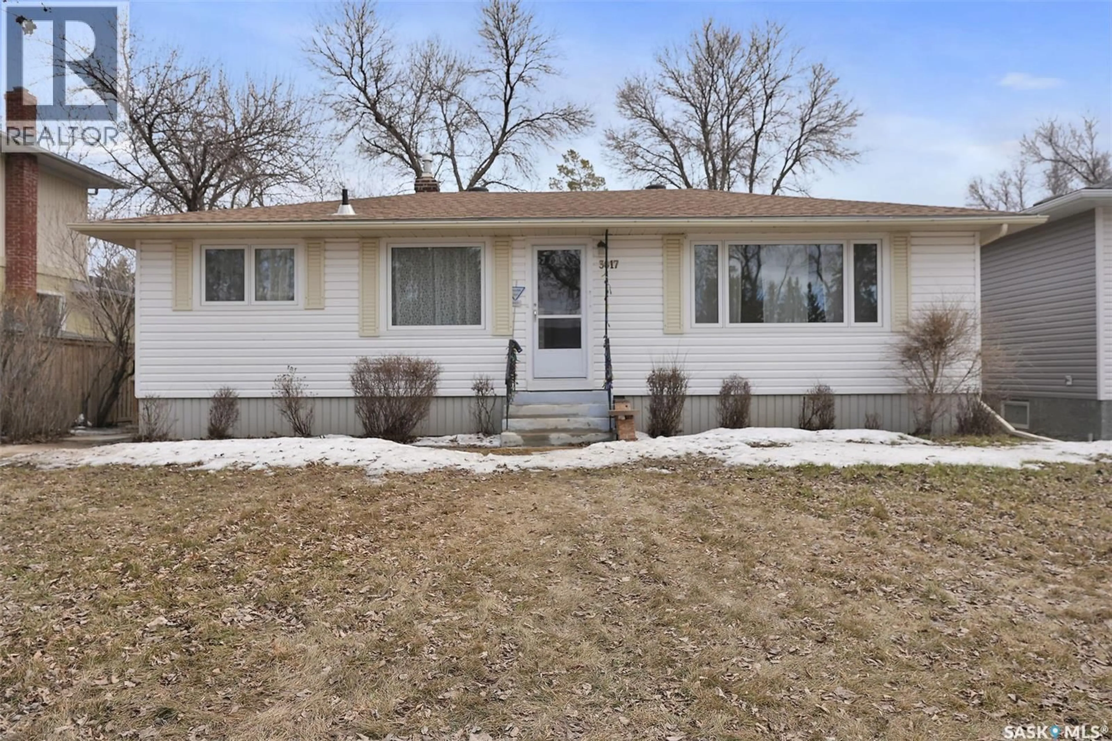 Home with vinyl exterior material, street for 3817 MCCALLUM AVENUE, Regina Saskatchewan S4S0S8