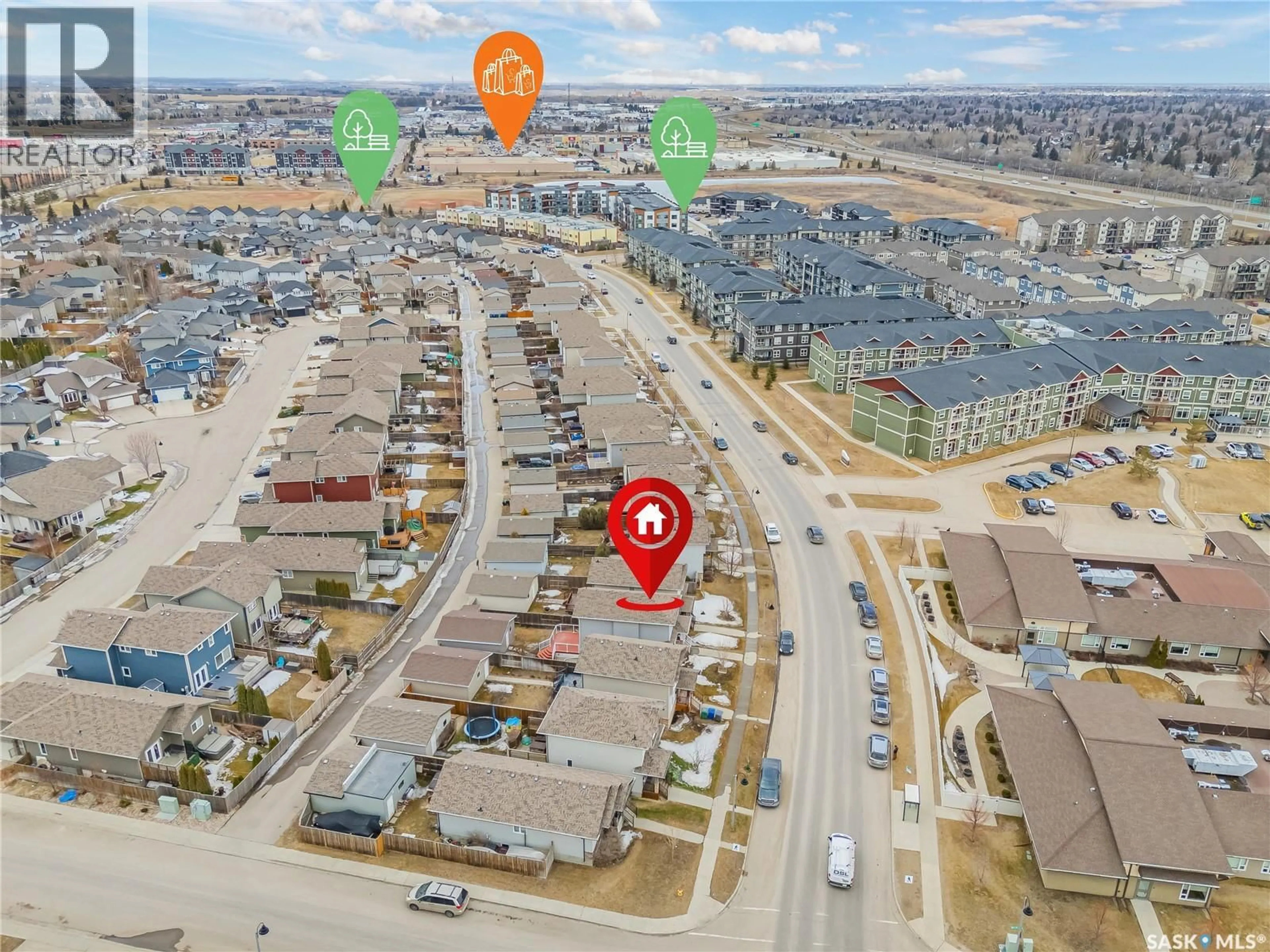 A pic from outside/outdoor area/front of a property/back of a property/a pic from drone, street for 370 CORNISH ROAD, Saskatoon Saskatchewan S7T0L6