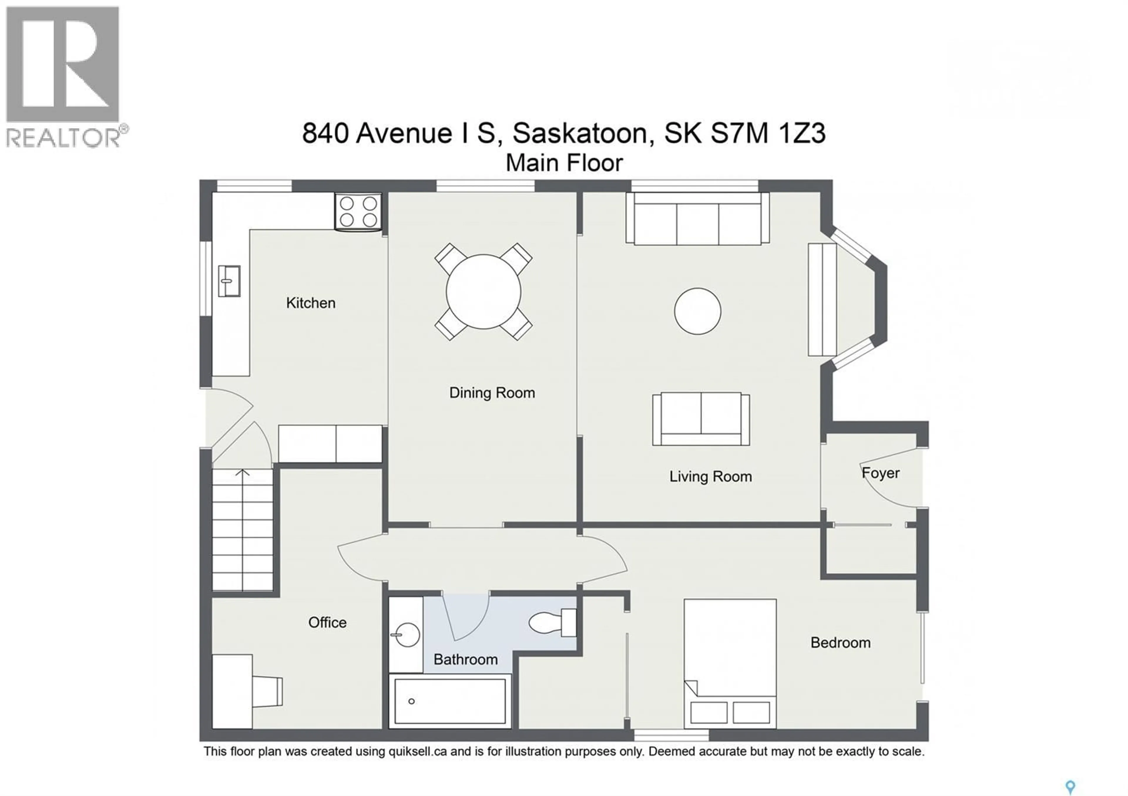 Floor plan for 840 I AVENUE, Saskatoon Saskatchewan S7M1Z3