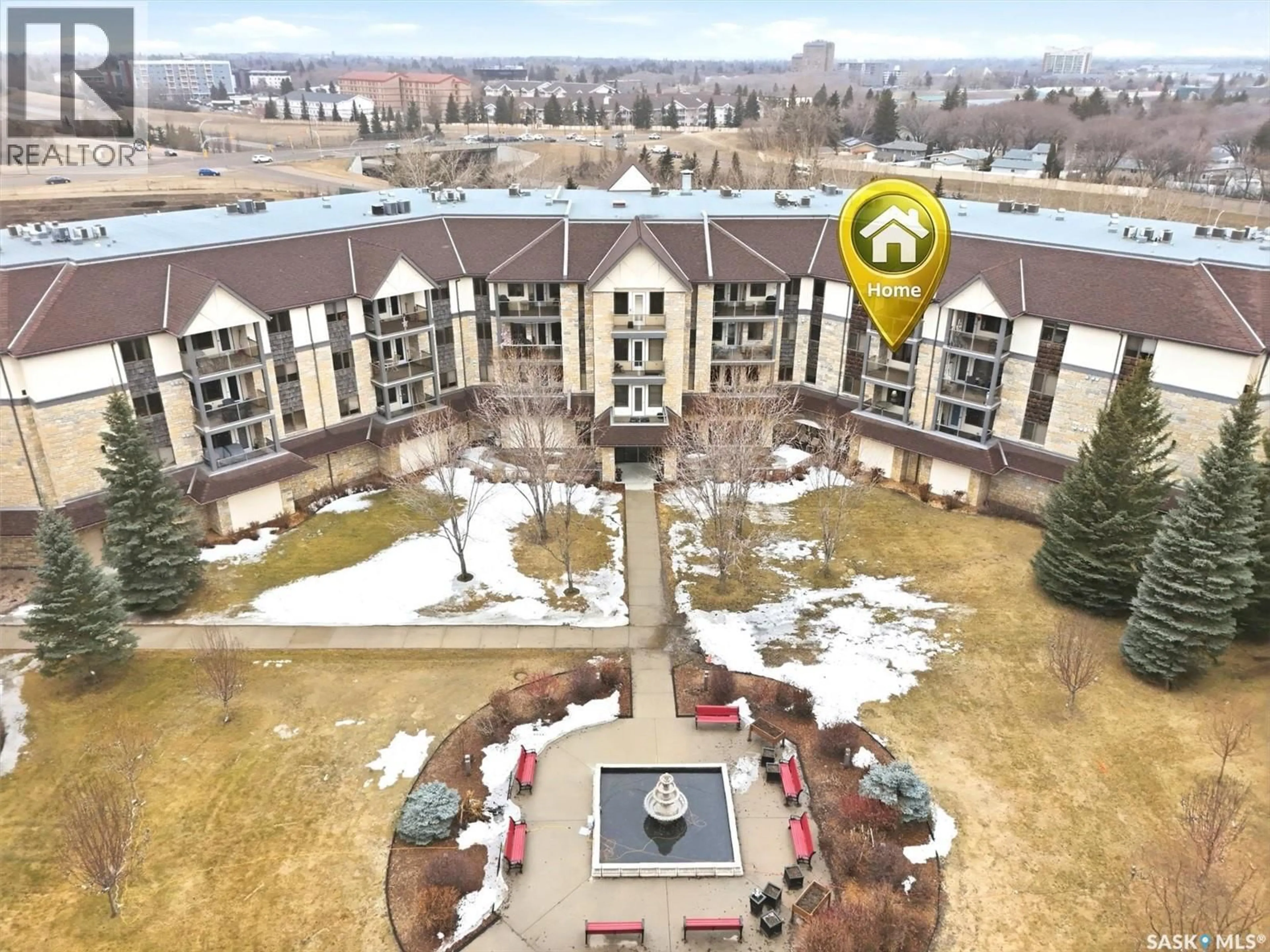 A pic from outside/outdoor area/front of a property/back of a property/a pic from drone, mountain view for 304 - 1622A ACADIA DRIVE, Saskatoon Saskatchewan S7H5H7