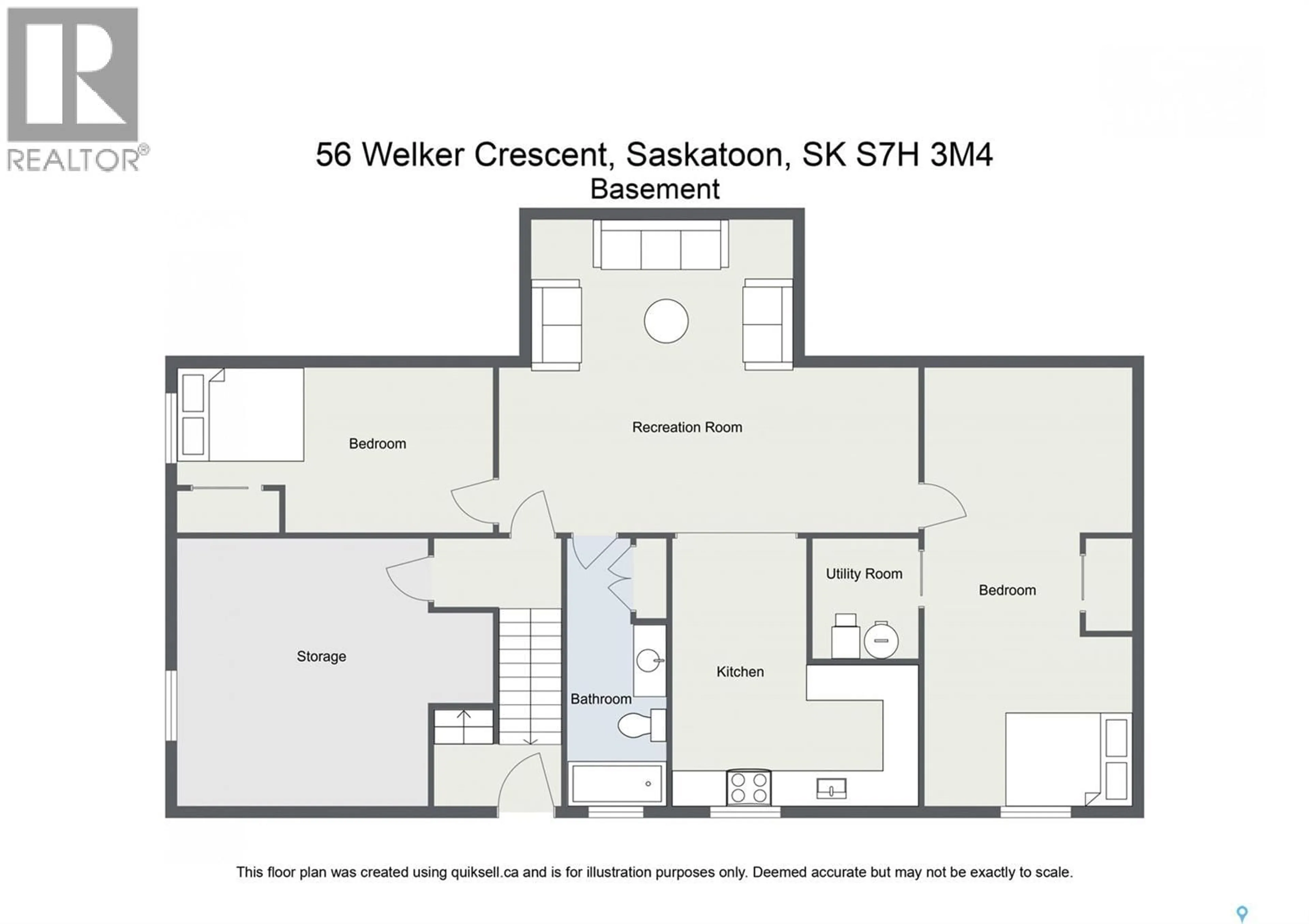Floor plan for 56 WELKER CRESCENT, Saskatoon Saskatchewan S7H3M4