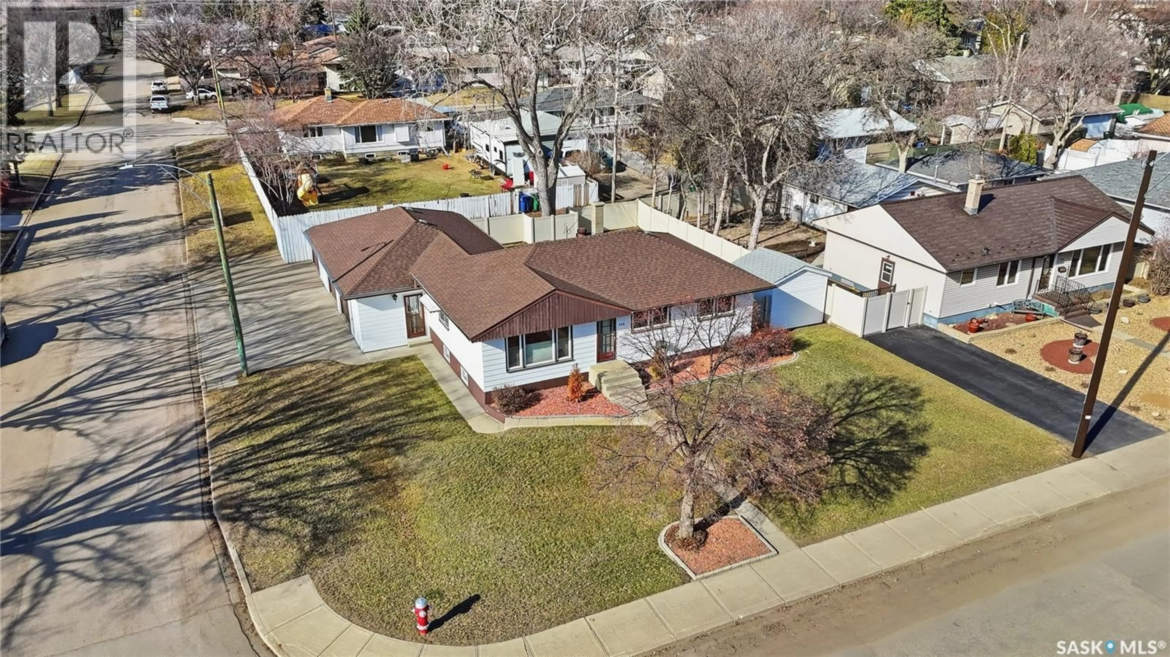 A pic from outside/outdoor area/front of a property/back of a property/a pic from drone, street for 966 GRACE STREET, Moose Jaw Saskatchewan S6H3C1
