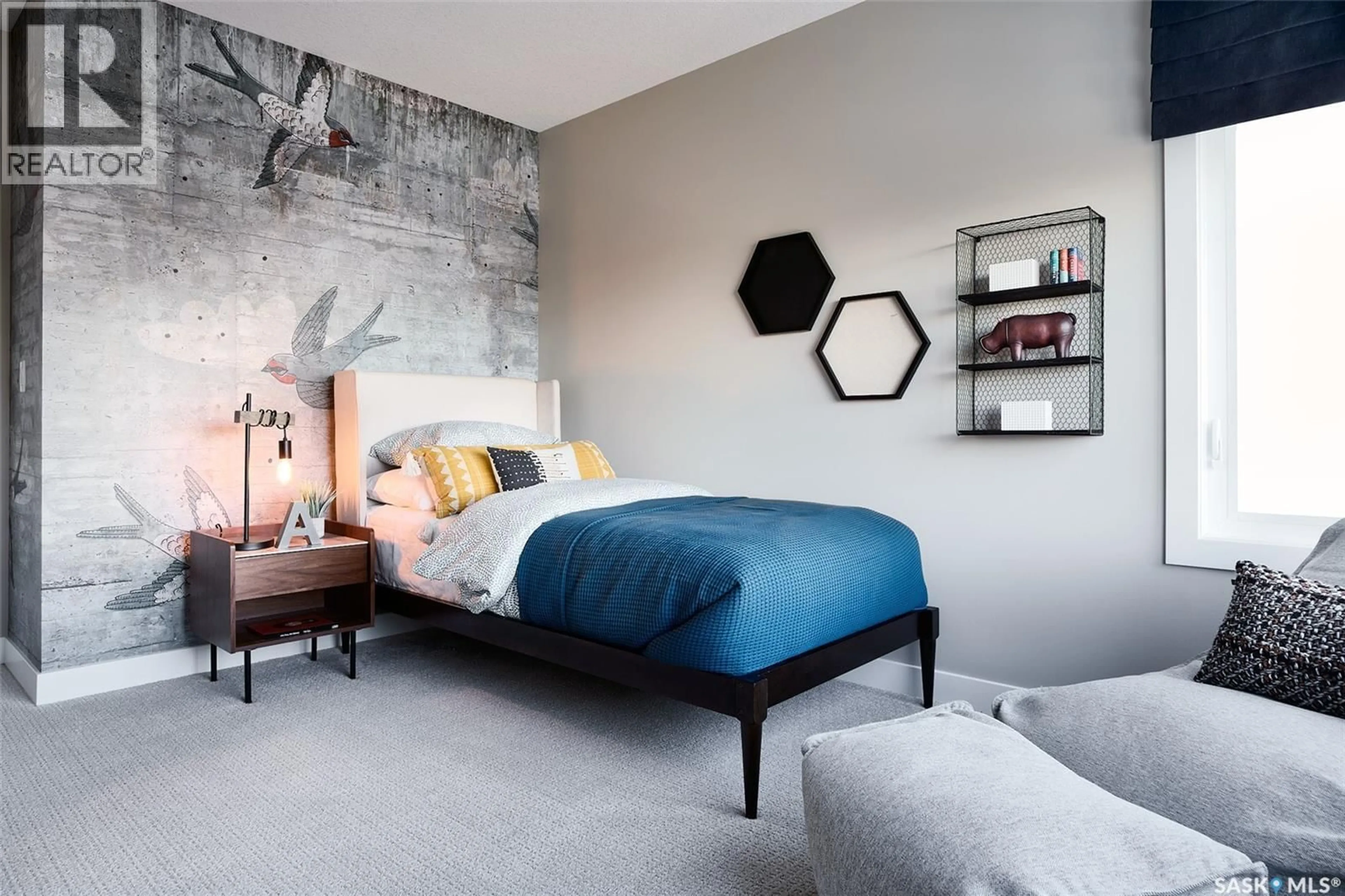 Bedroom with bed, carpet floor for 1112 CAMDEN GARDENS, White City Saskatchewan S4L0G1