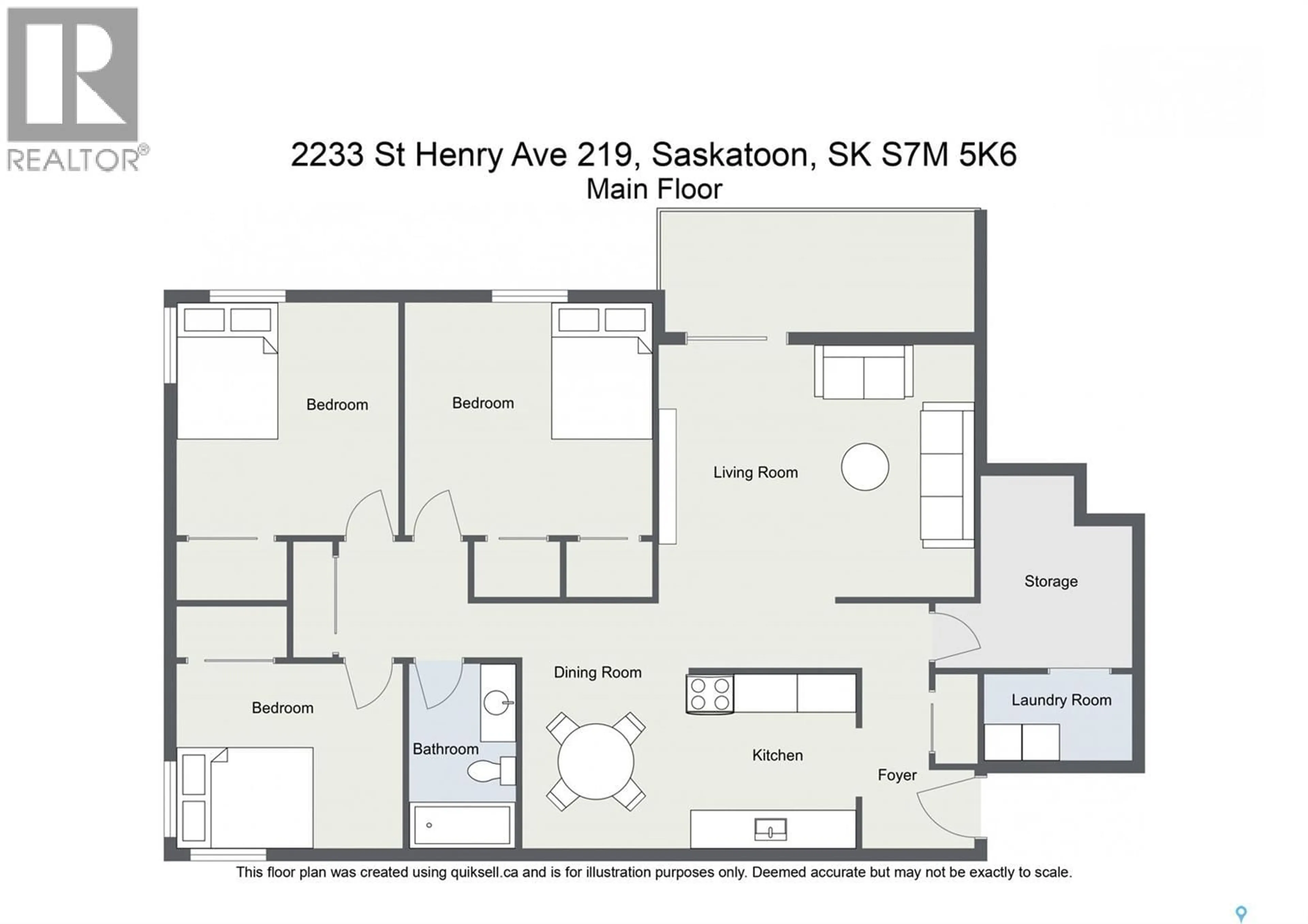 Floor plan for 2233 - 219 ST HENRY AVENUE, Saskatoon Saskatchewan S7M5K6