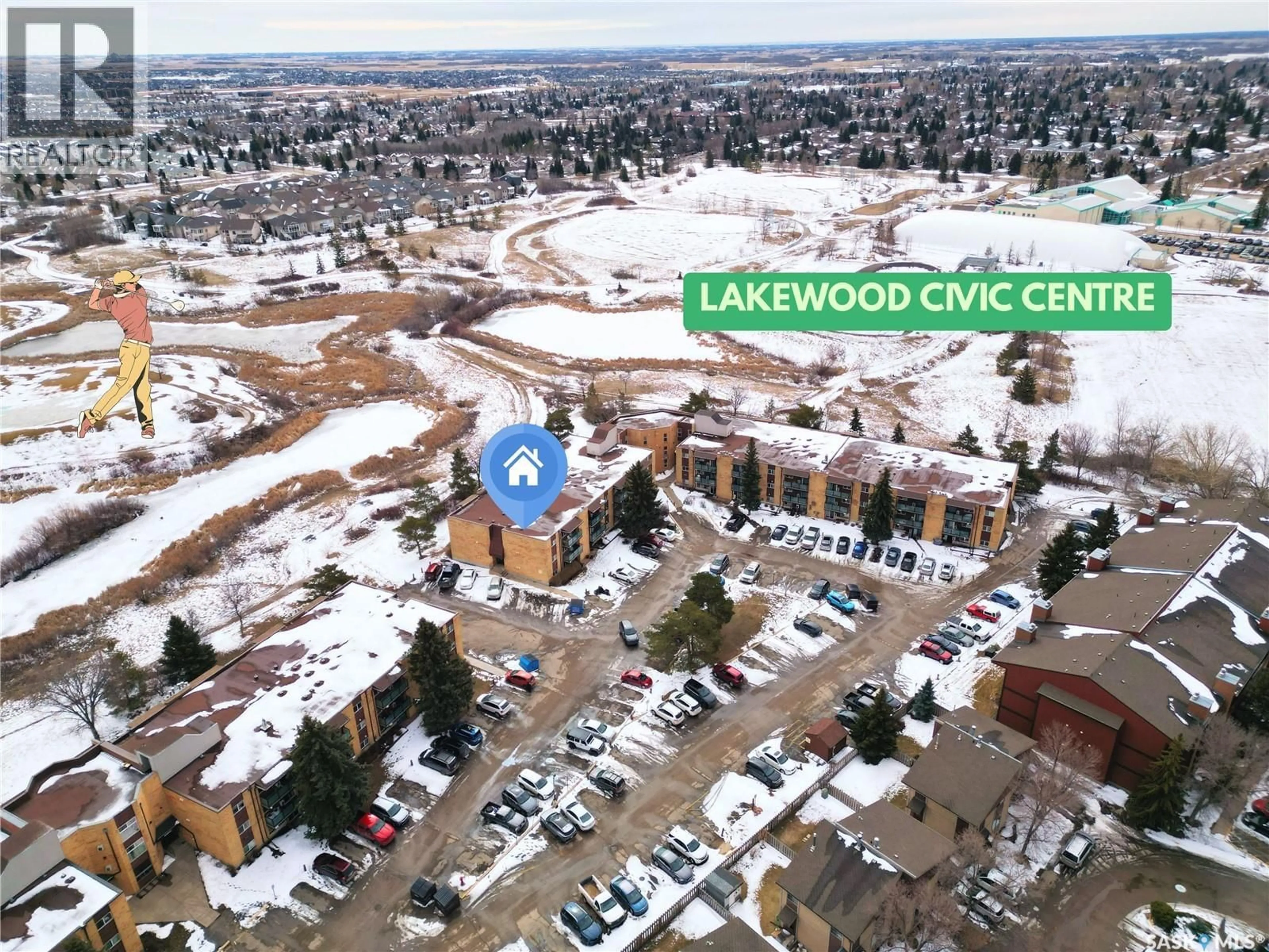 A pic from outside/outdoor area/front of a property/back of a property/a pic from drone, unknown for 419 - 307 TAIT COURT, Saskatoon Saskatchewan S7H5L3