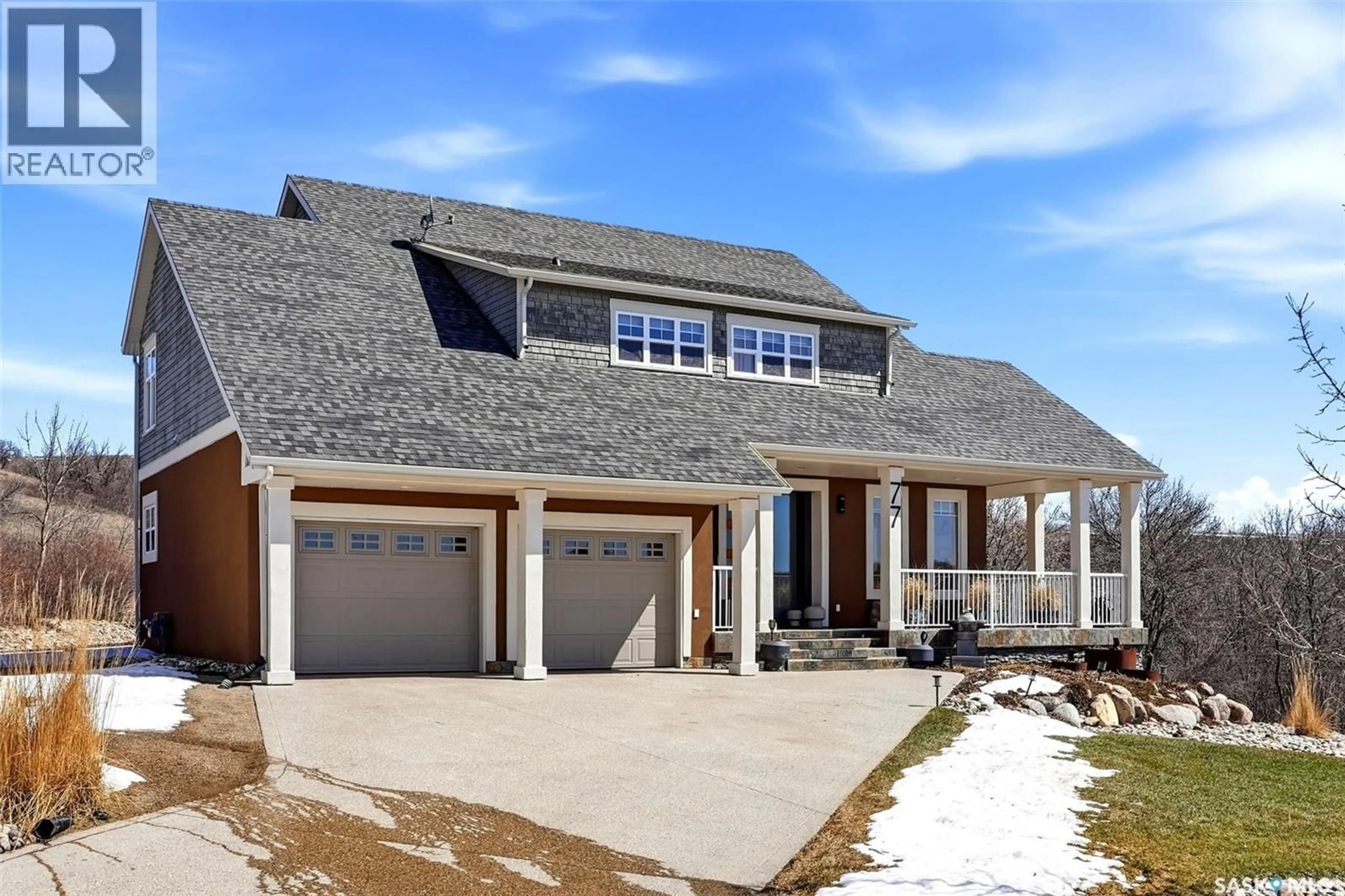 Home with brick exterior material, street for 77 DEER FOOT TRAIL, Lumsden Rm No. 189 Saskatchewan S2V1B8