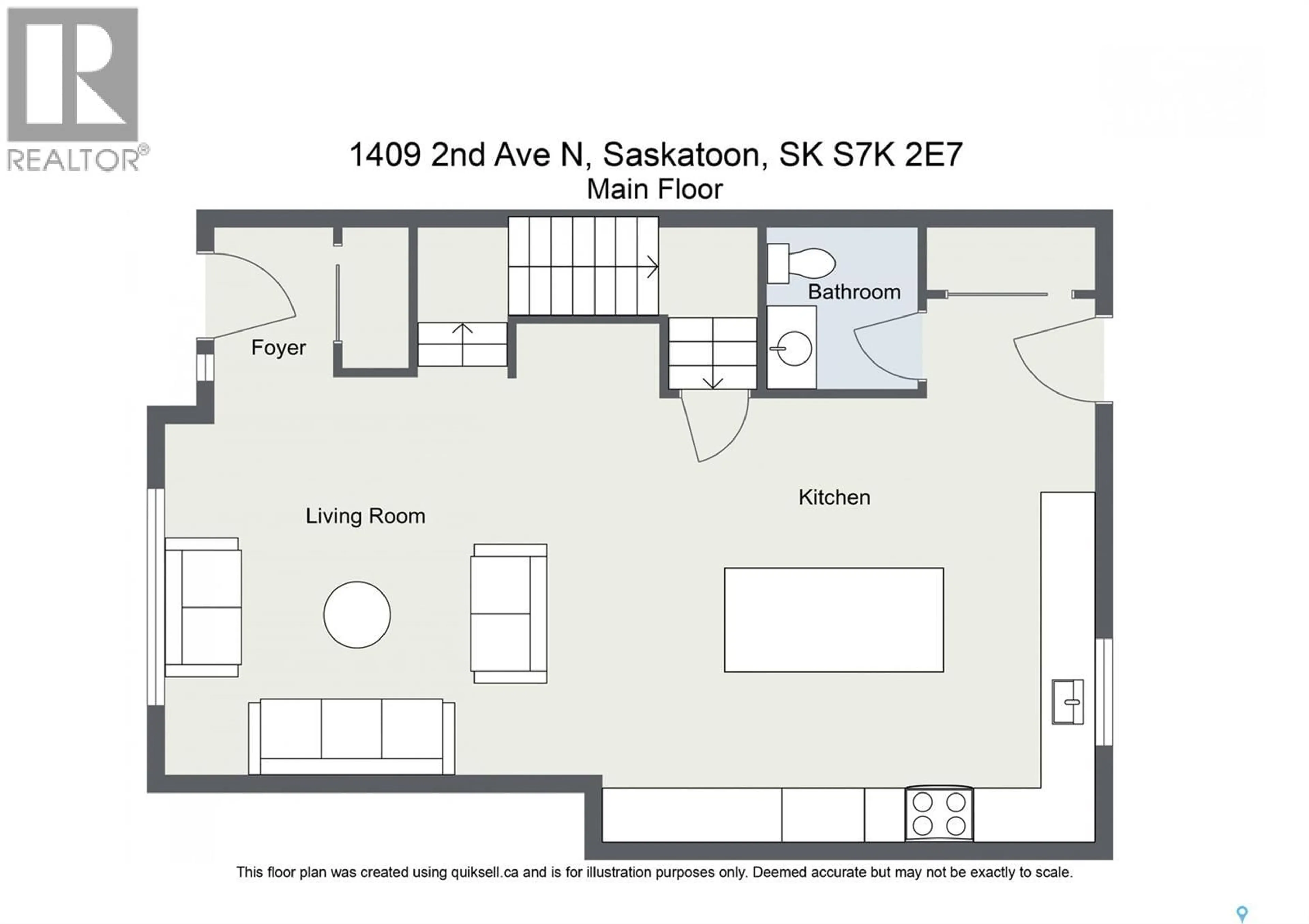 Floor plan for 1409 2ND AVENUE, Saskatoon Saskatchewan S7K2E7