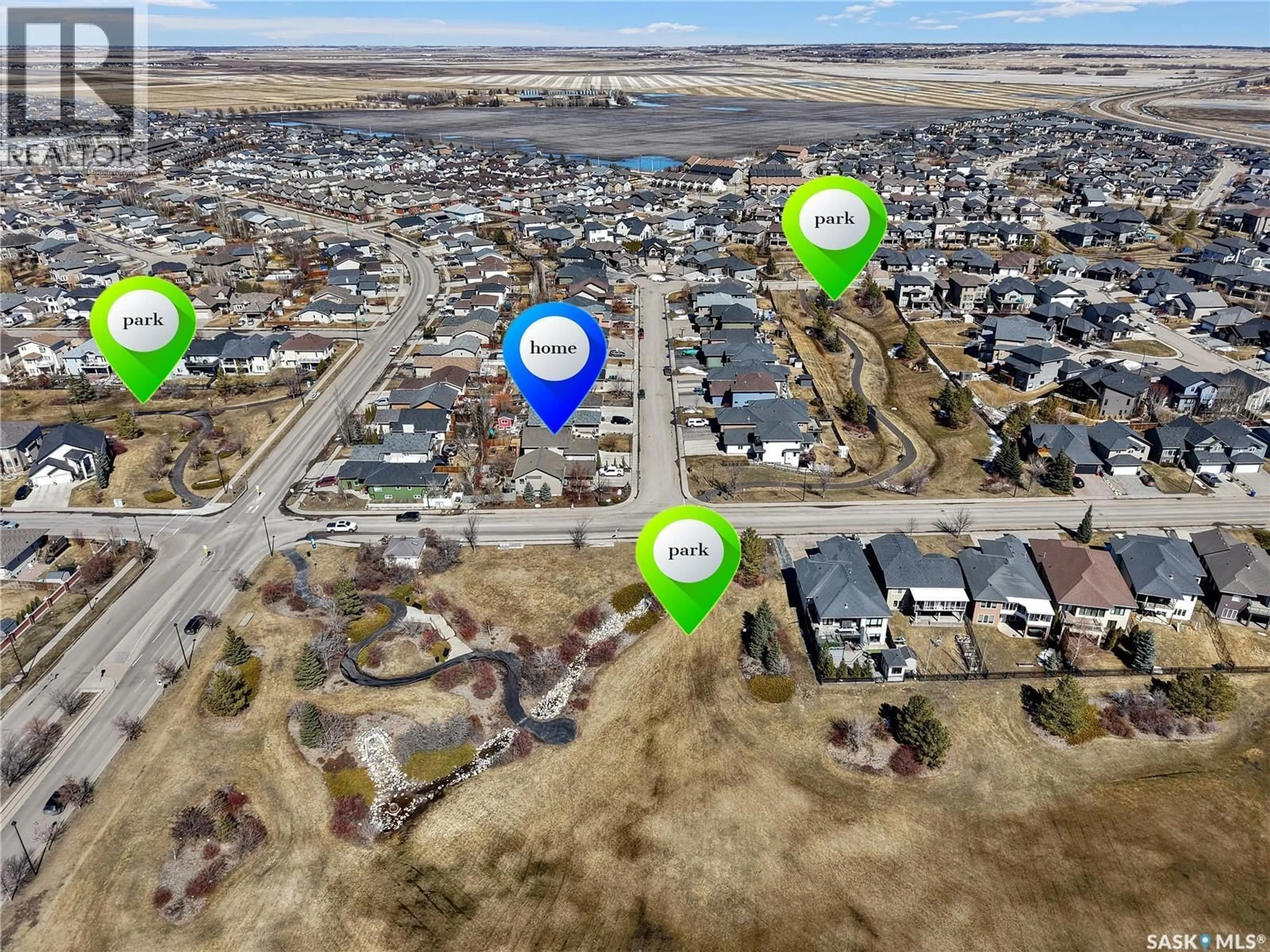 A pic from outside/outdoor area/front of a property/back of a property/a pic from drone, street for 106 BENNION CRESCENT, Saskatoon Saskatchewan S7W0H1