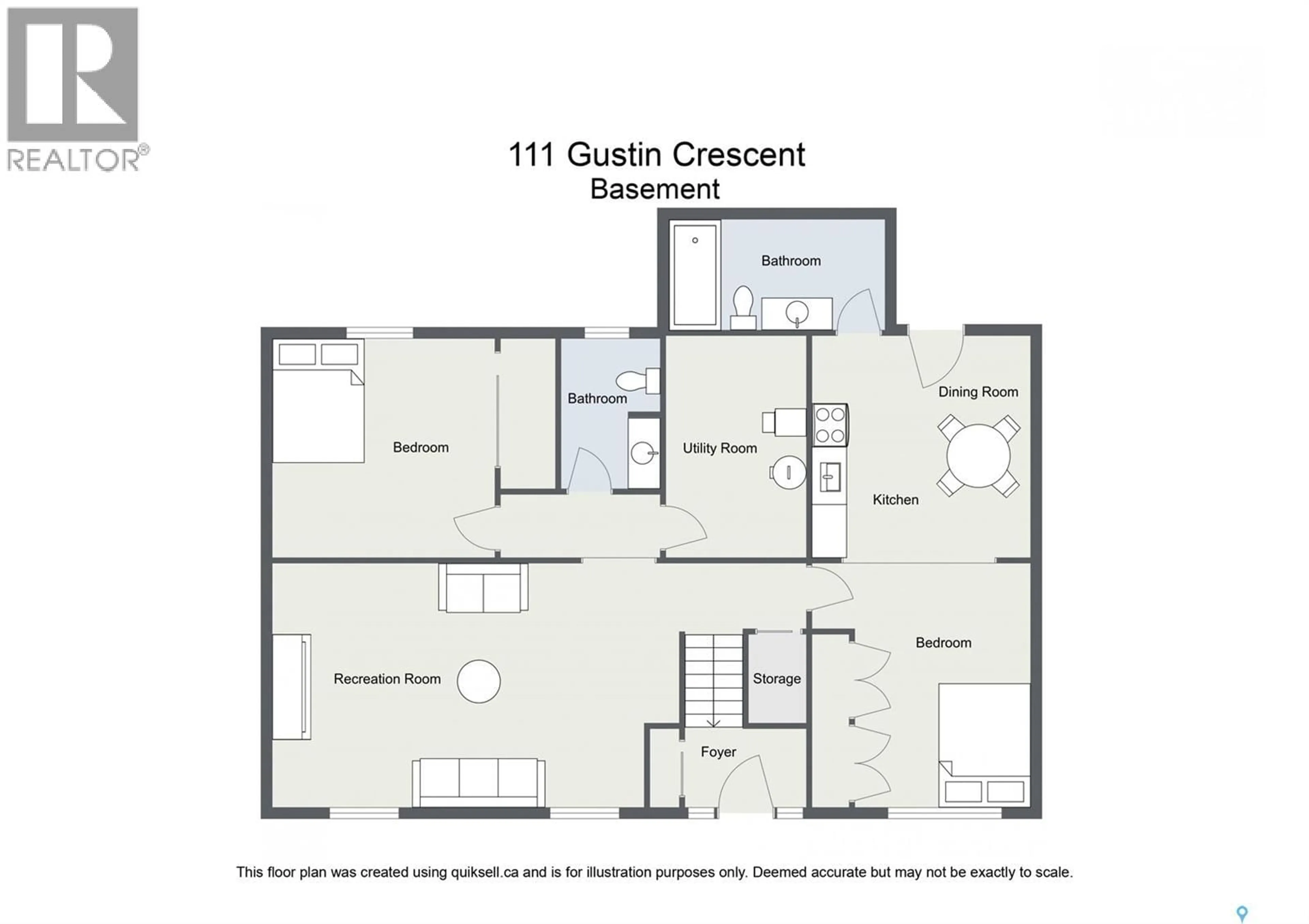 Floor plan for 111 GUSTIN CRESCENT, Saskatoon Saskatchewan S7H6H7