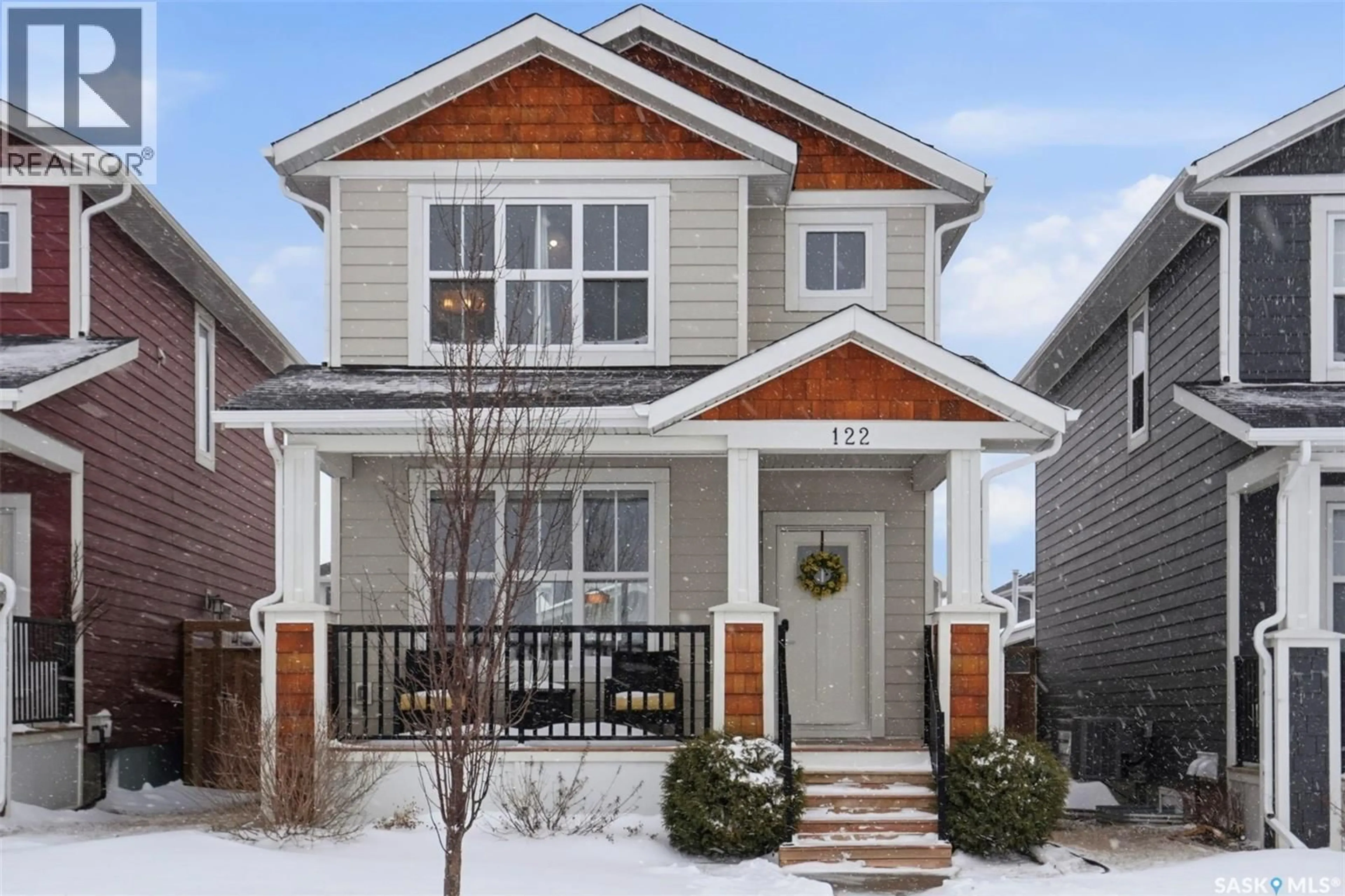 Home with brick exterior material, street for 122 GREYEYES-STEELE WAY, Saskatoon Saskatchewan S7V0P5