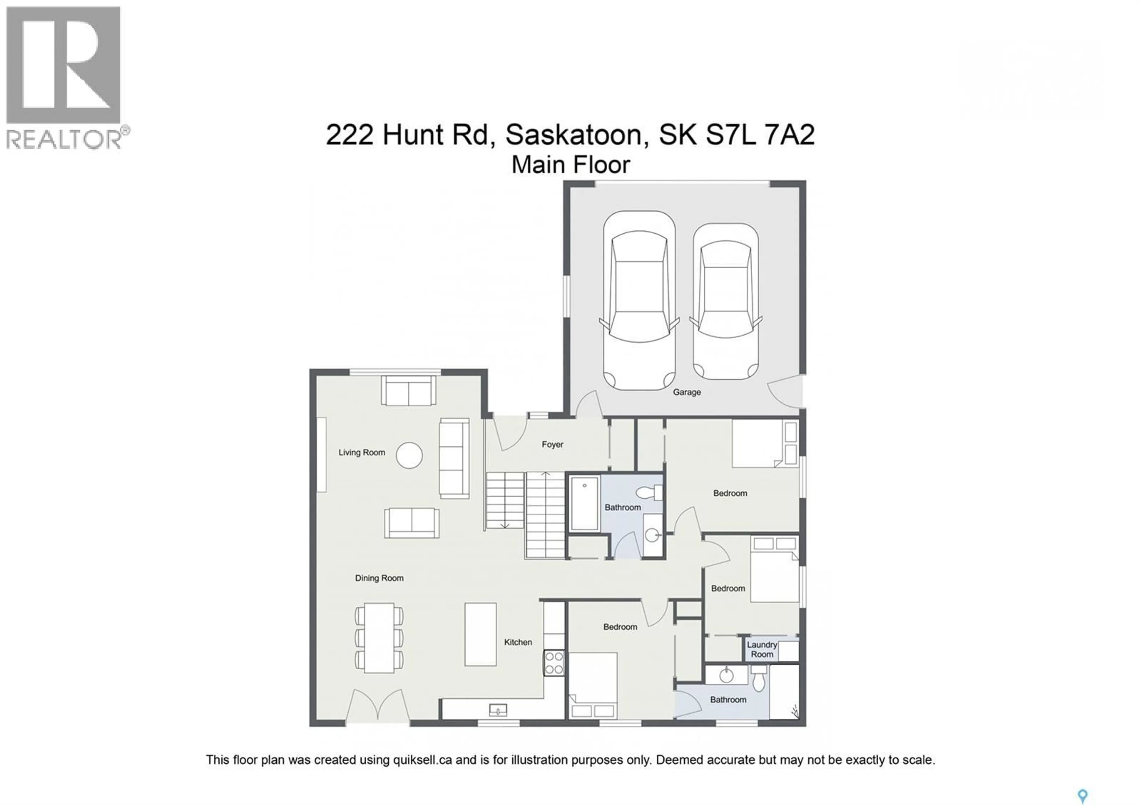 Floor plan for 222 HUNT ROAD, Saskatoon Saskatchewan S7L7A2