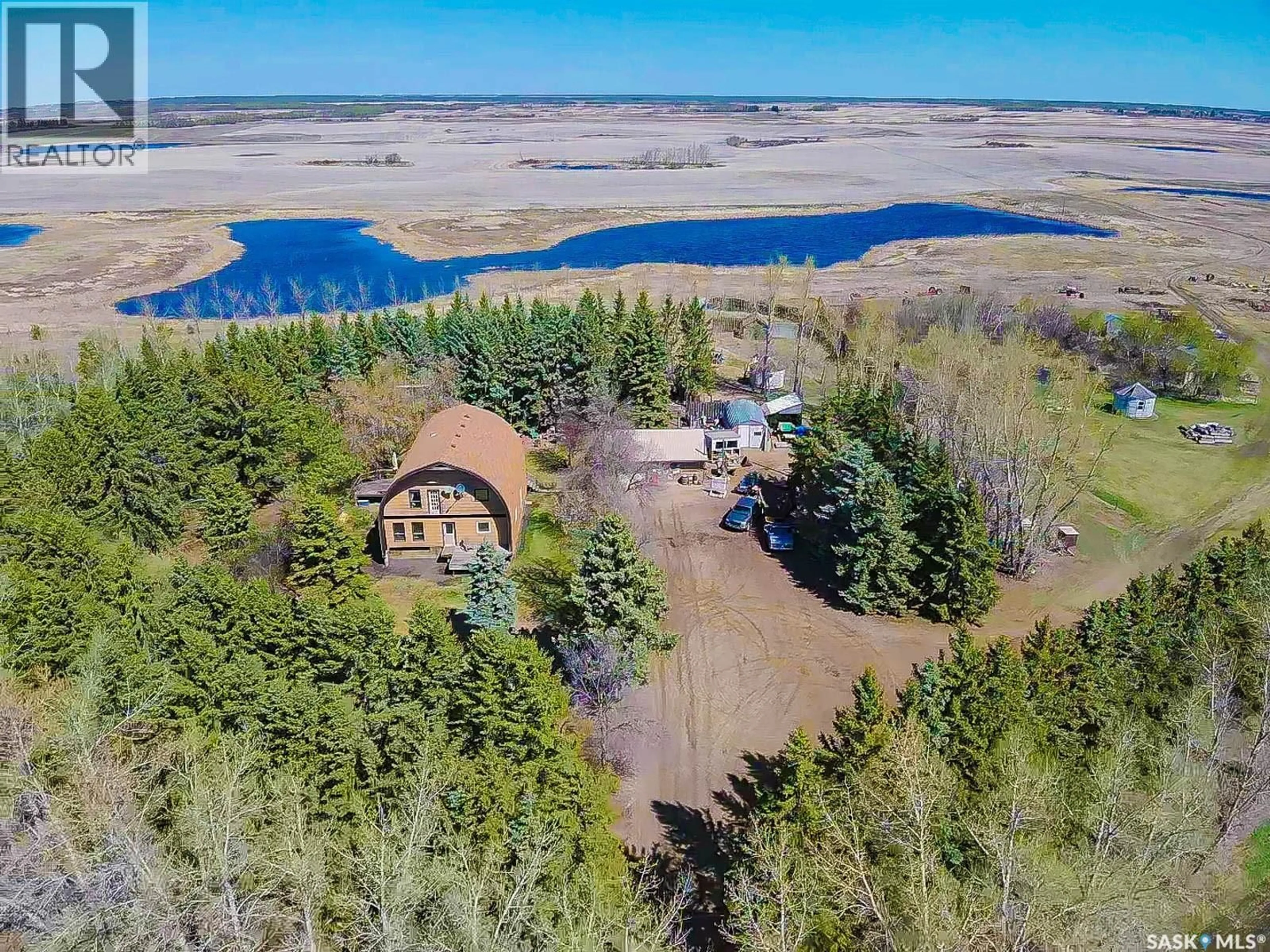 A pic from outside/outdoor area/front of a property/back of a property/a pic from drone, water/lake/river/ocean view for Rm ABERNETHY ACREAGE, Abernethy Rm No. 186 Saskatchewan S0G0C0