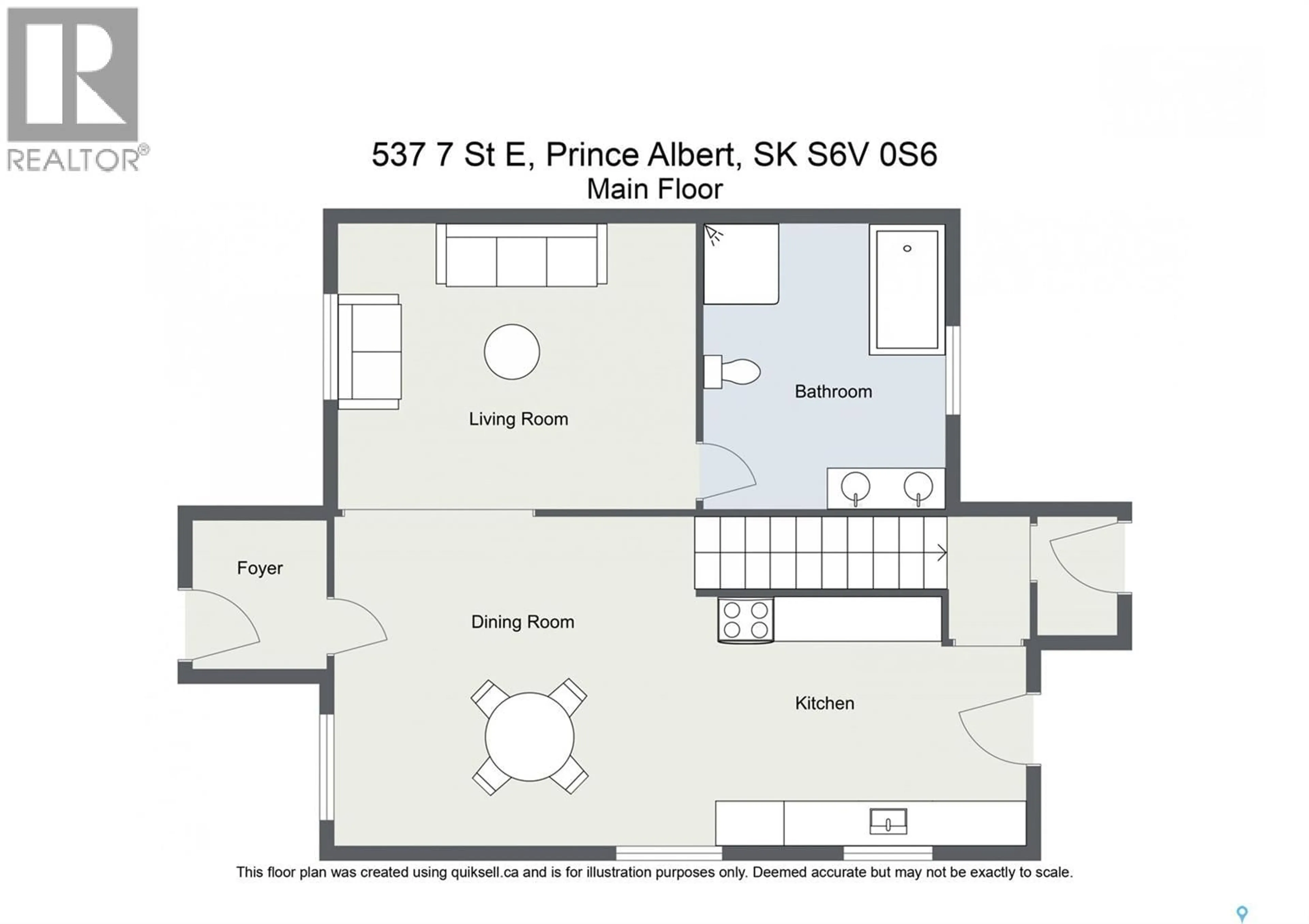Floor plan for 537 7TH STREET, Prince Albert Saskatchewan S6V0S6