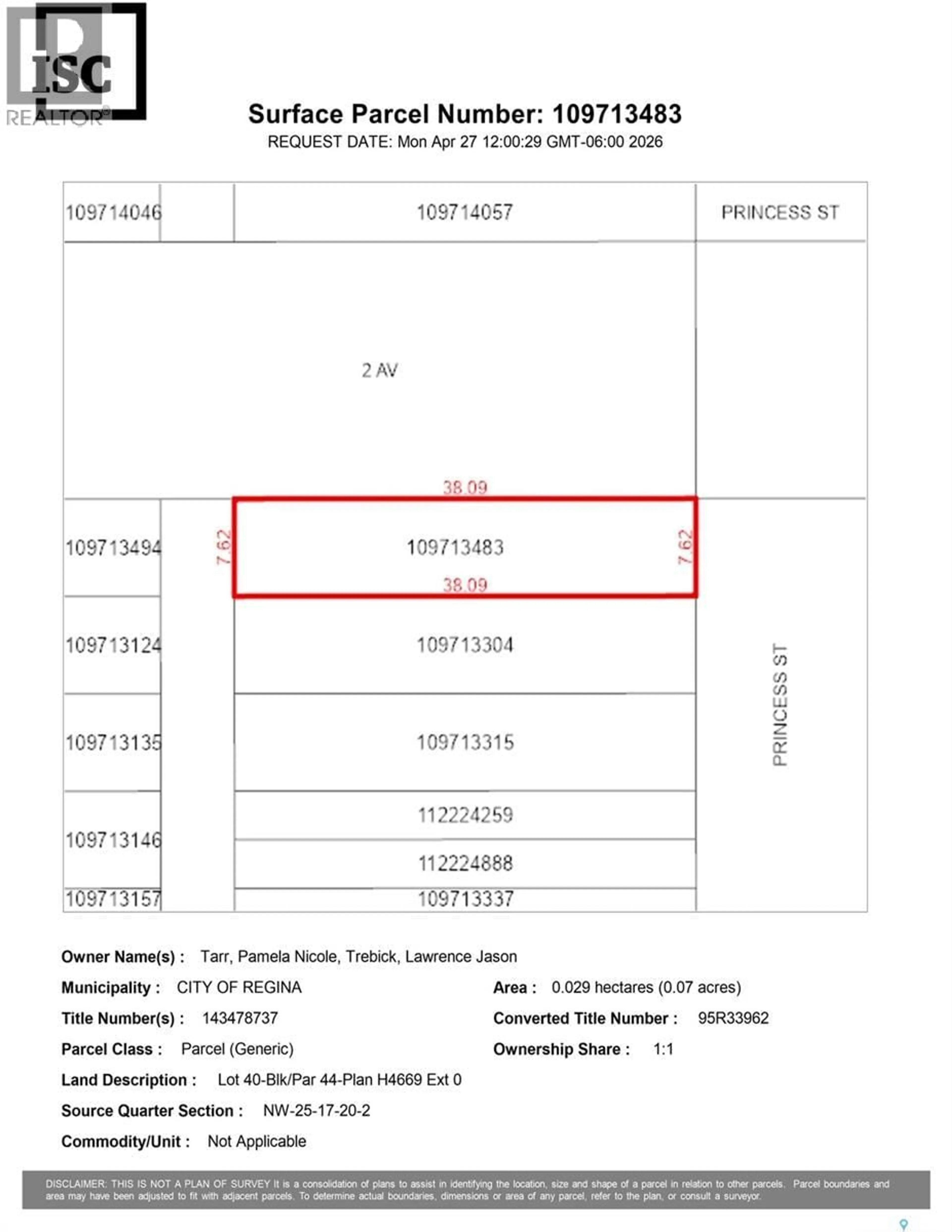 Floor plan for 802 PRINCESS STREET, Regina Saskatchewan S4T3X9