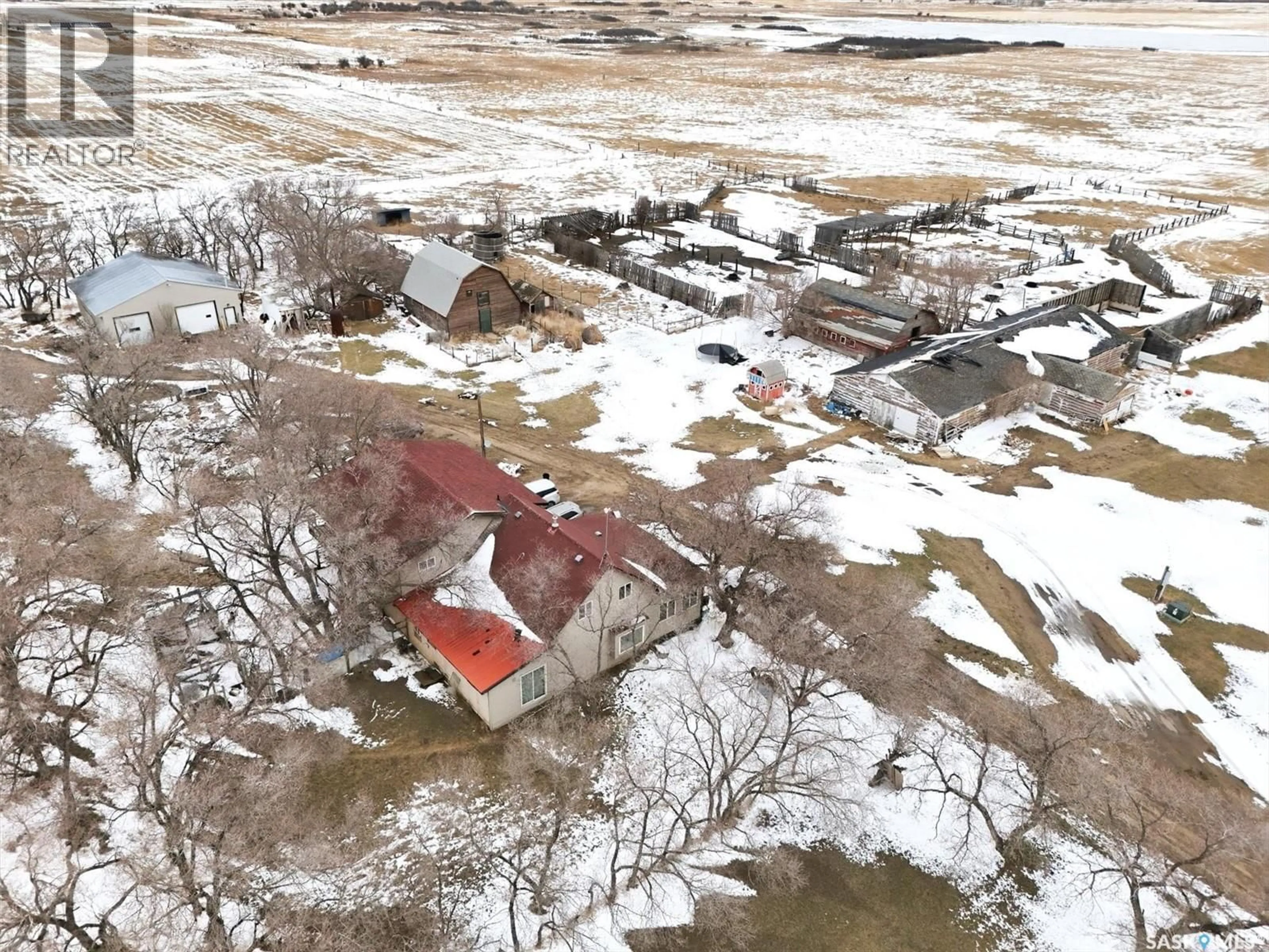A pic from outside/outdoor area/front of a property/back of a property/a pic from drone, building for WAYCOTT ACREAGE, Vanscoy Rm No. 345 Saskatchewan S0K0J0