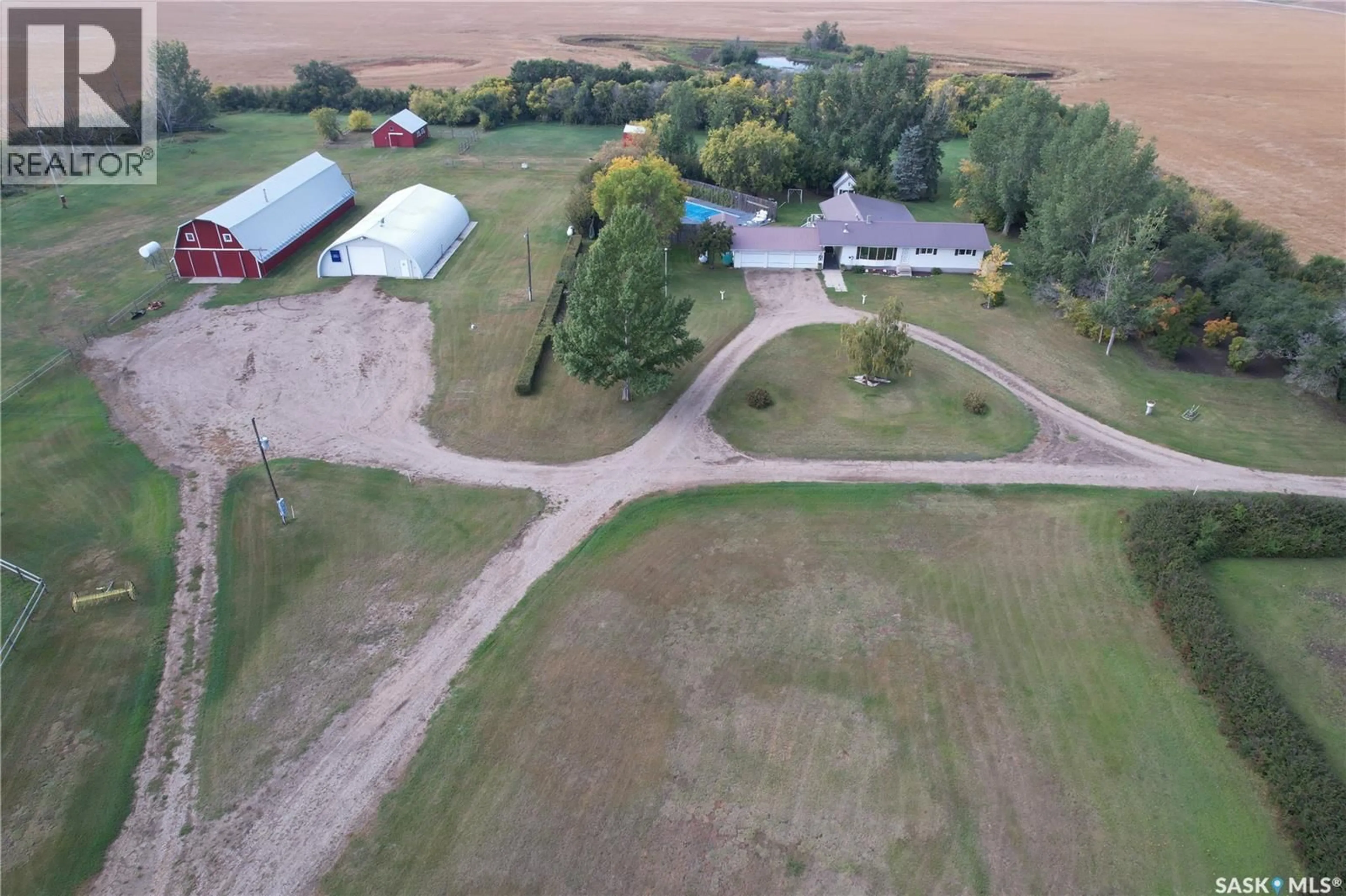 A pic from outside/outdoor area/front of a property/back of a property/a pic from drone, building for HARRIS HORSE ACREAGE, Harris Rm No. 316 Saskatchewan S0L1K0