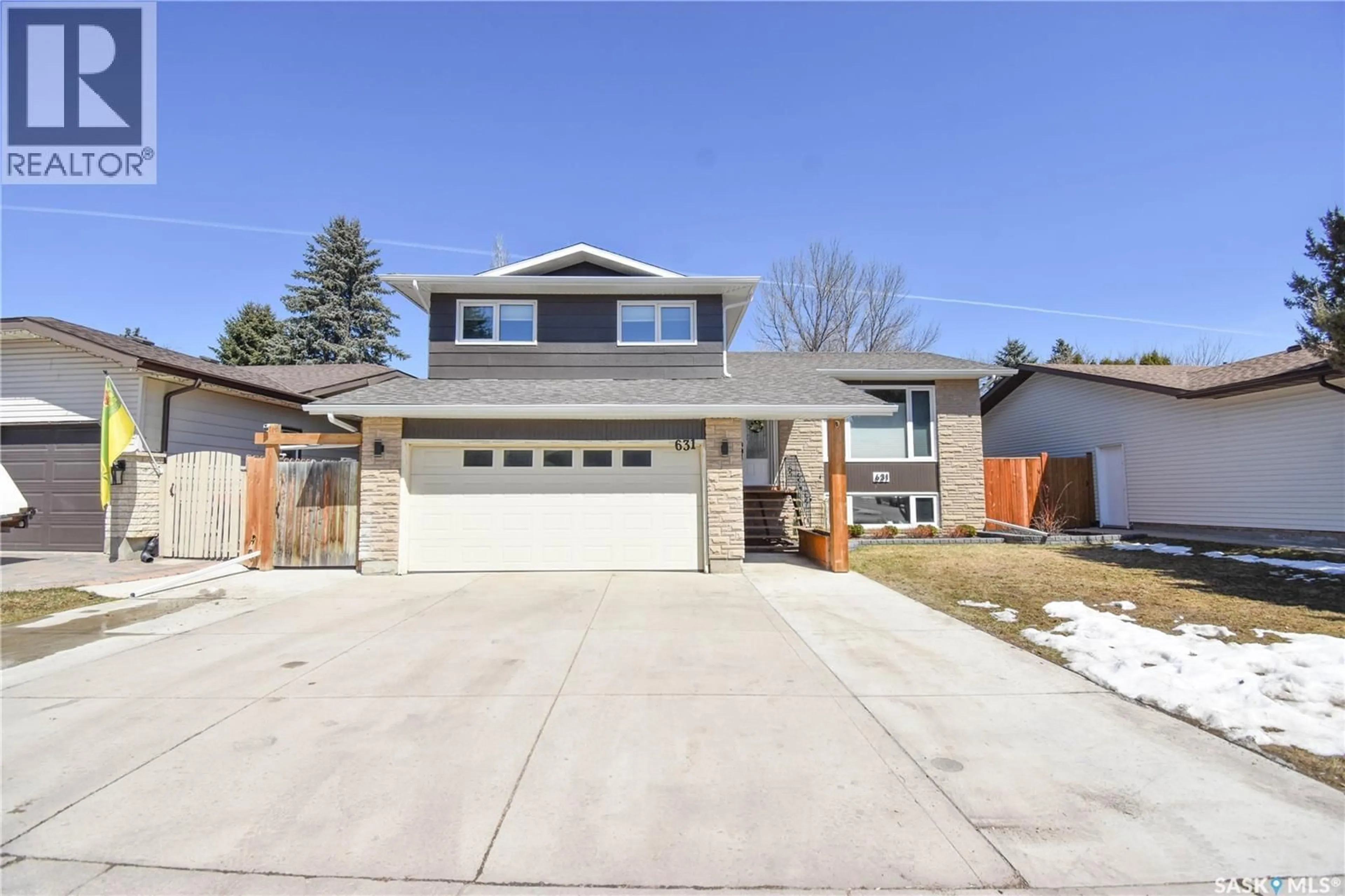 Home with brick exterior material, street for 631 DELARONDE CRESCENT, Saskatoon Saskatchewan S7J3Z9