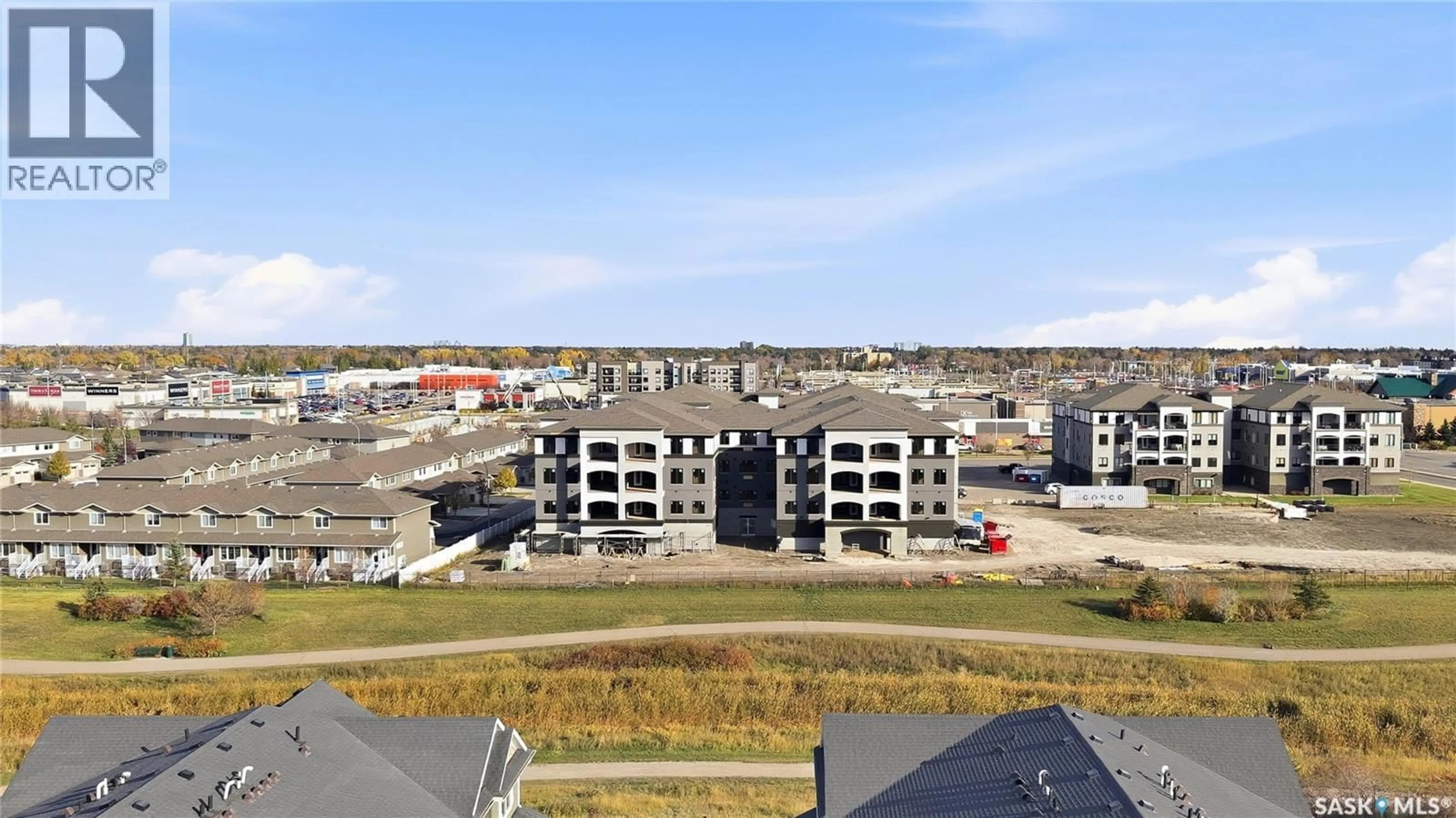 A pic from outside/outdoor area/front of a property/back of a property/a pic from drone, city buildings view from balcony for 203 - 4594 HARBOUR LANDING DRIVE, Regina Saskatchewan S4W0R8