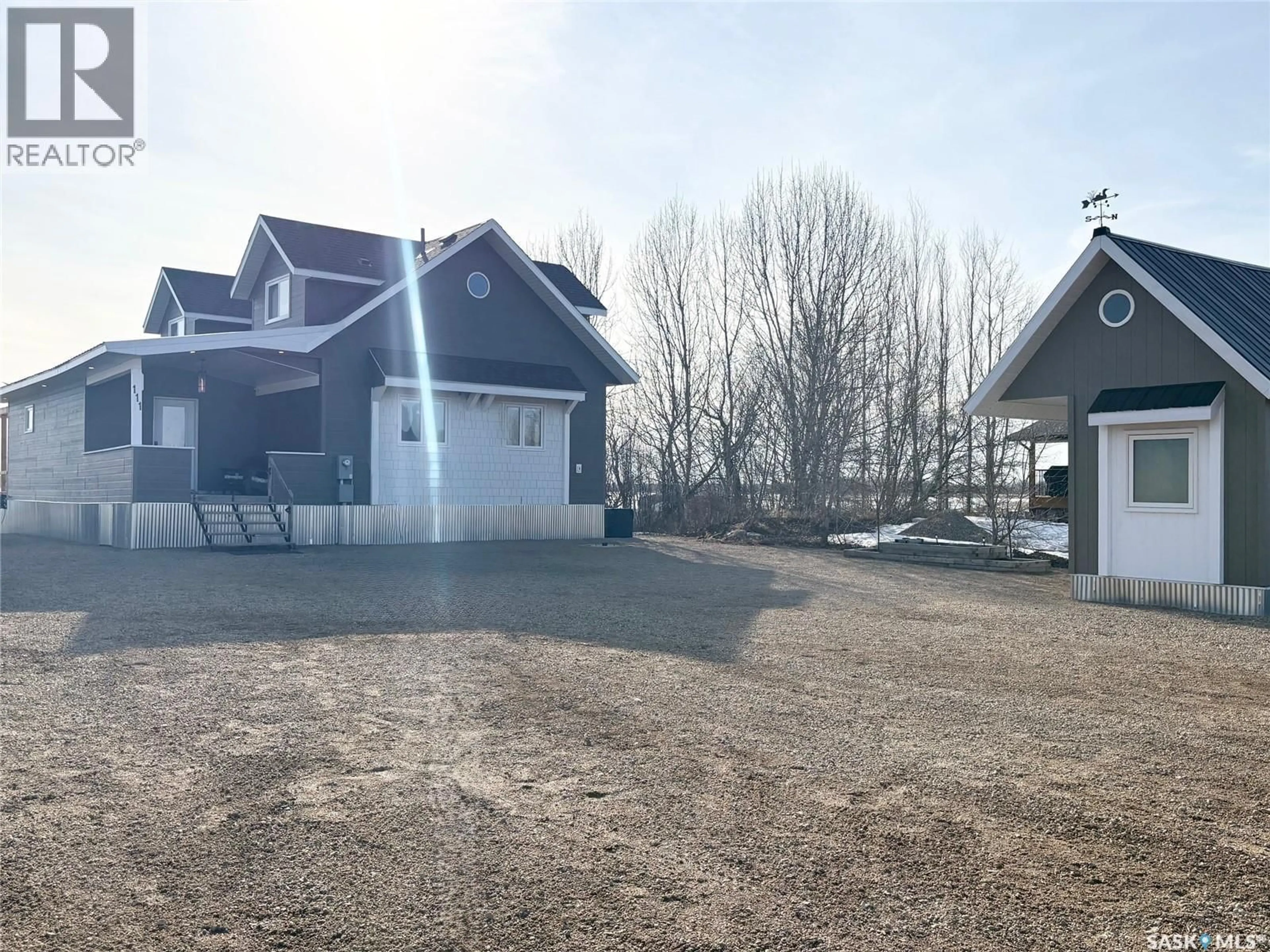 A pic from outside/outdoor area/front of a property/back of a property/a pic from drone, street for 111 DANIEL HARMON TRAIL, Good Spirit Lake Saskatchewan S0A0V0