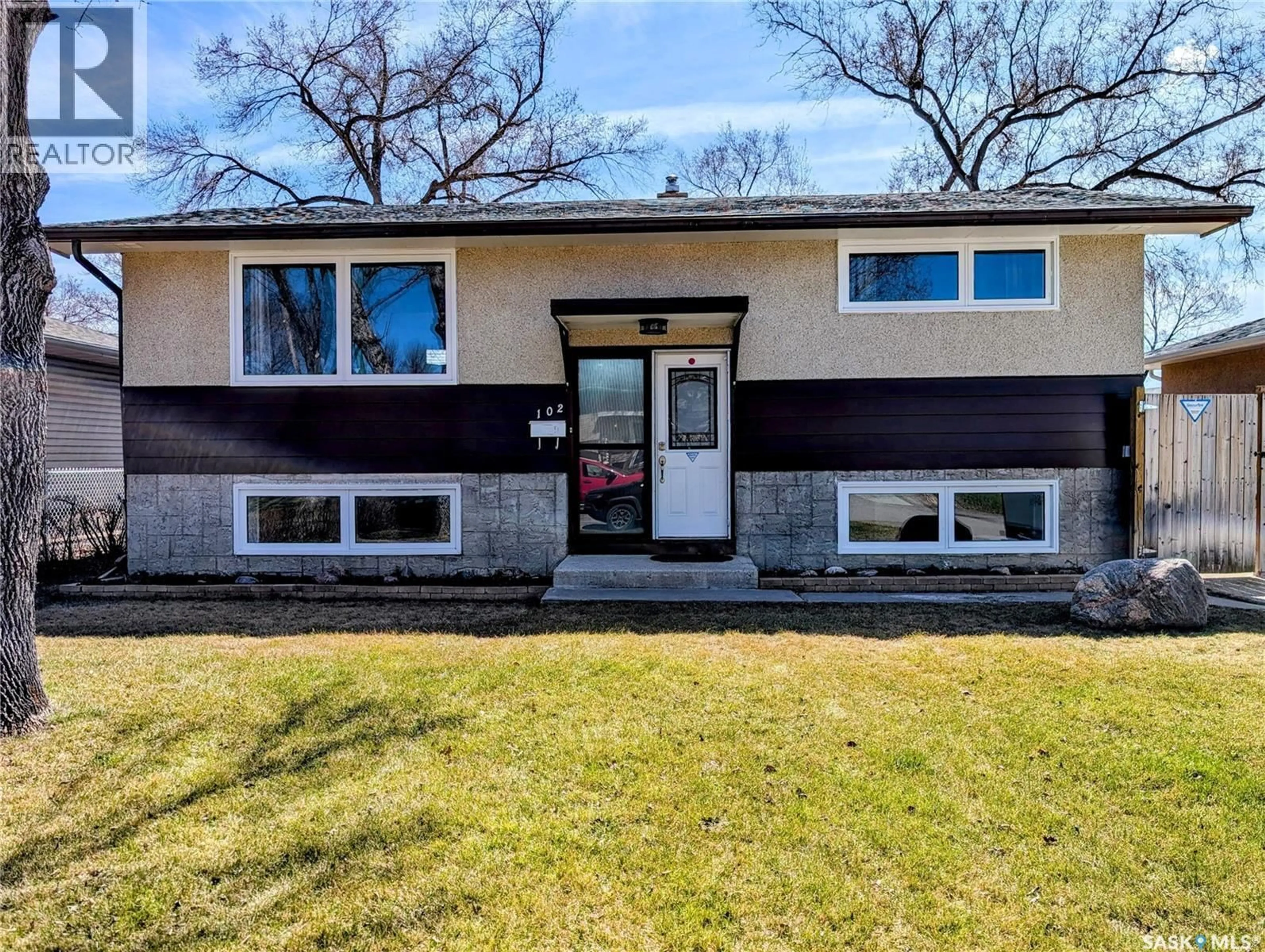 Home with brick exterior material, street for 102 MOLLARD CRESCENT, Regina Saskatchewan S4T6J5