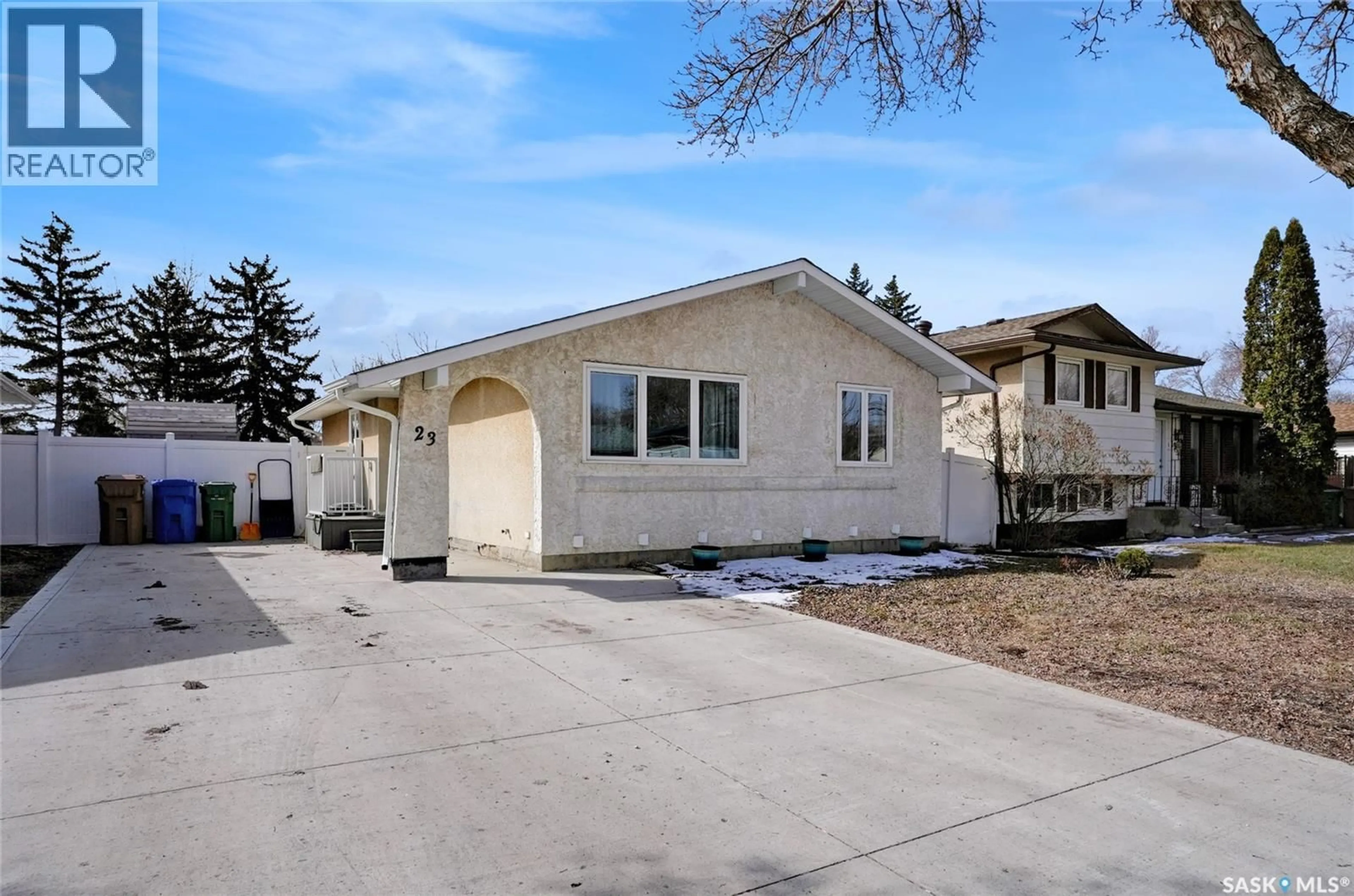 Home with vinyl exterior material, street for 23 SCRIVENER CRESCENT, Regina Saskatchewan S4N4V6