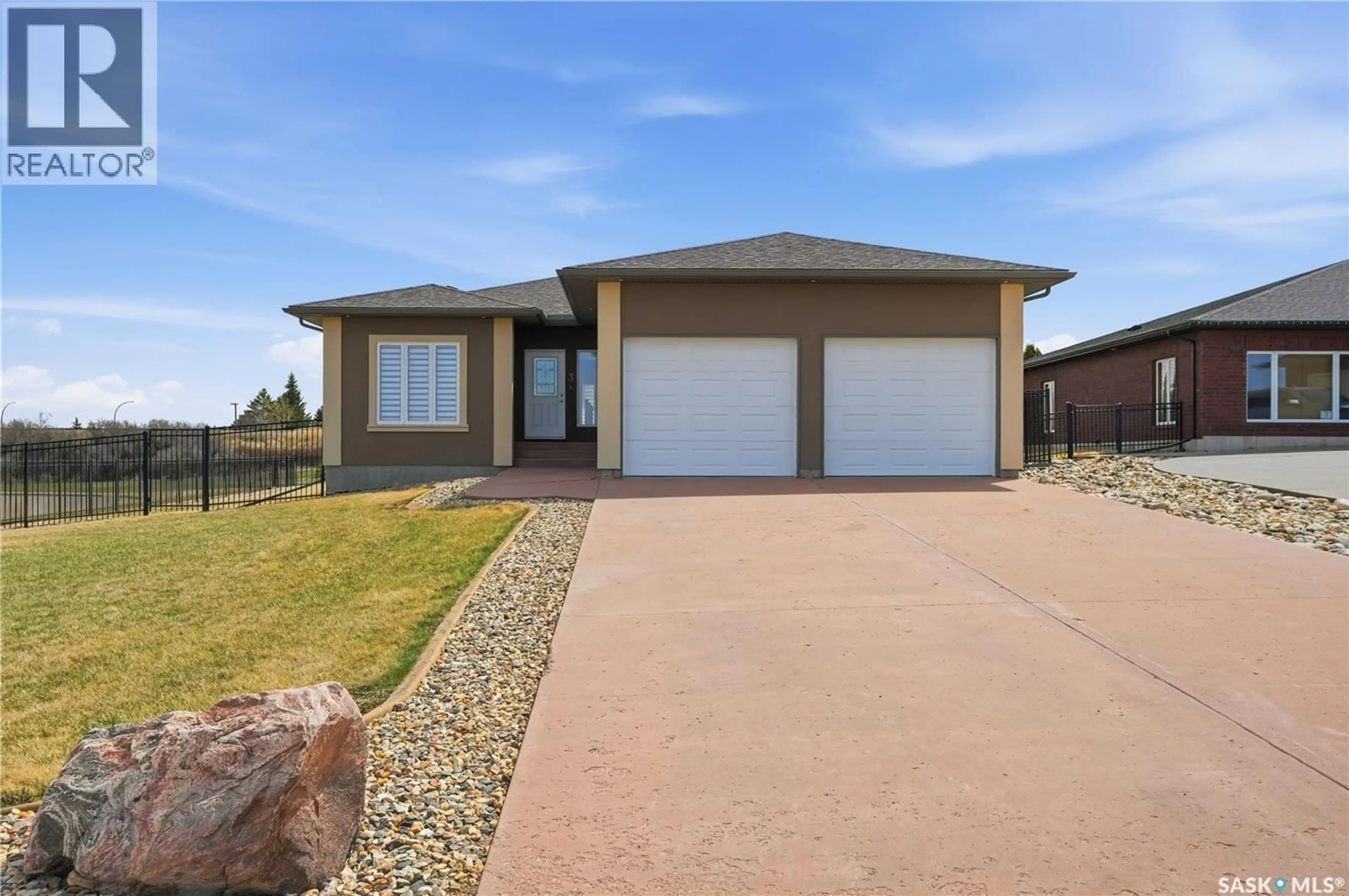 Home with brick exterior material, street for 3 IRON BRIDGE TERRACE, Moose Jaw Saskatchewan S6J0B5