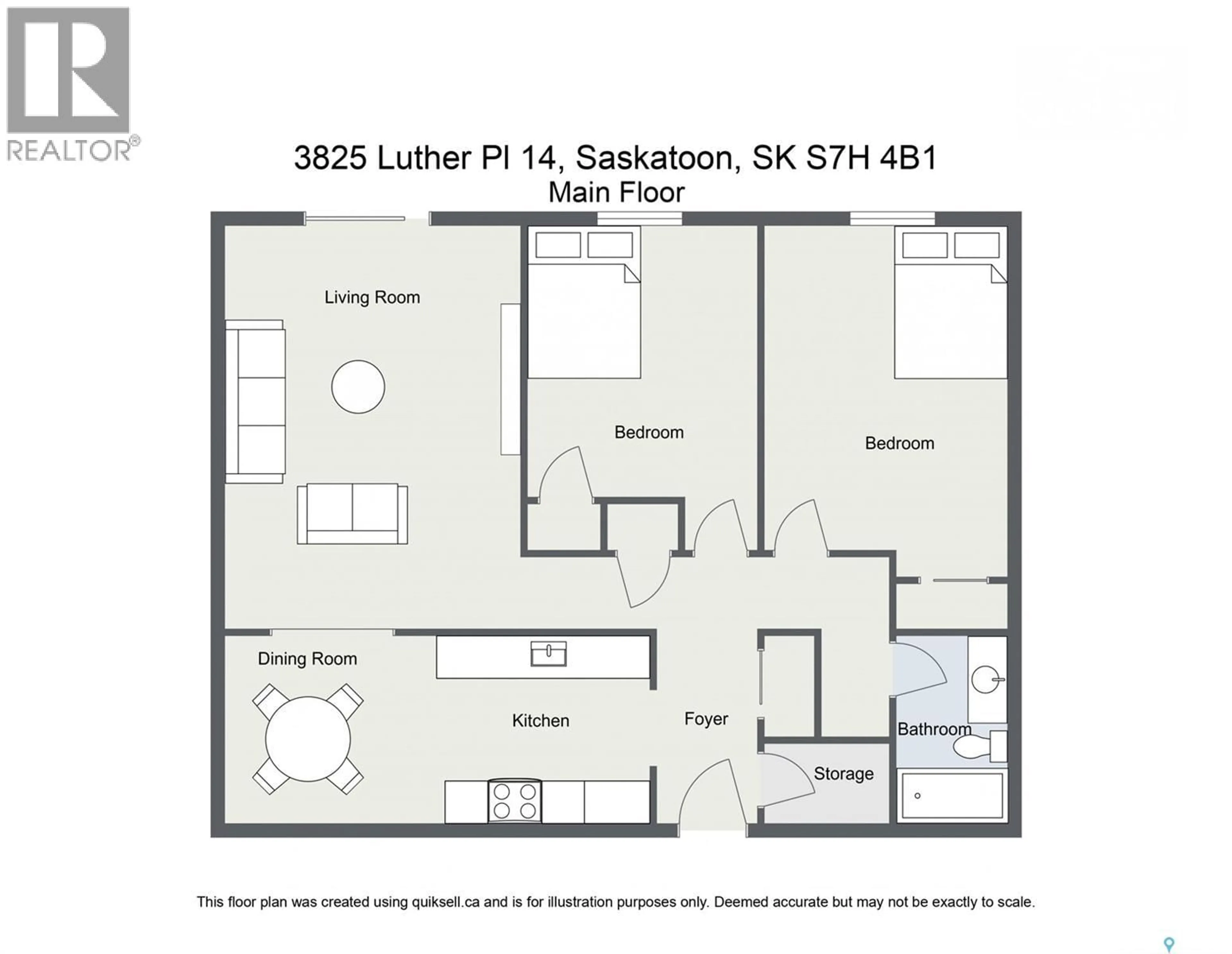 Floor plan for 14 - 3825 LUTHER PLACE, Saskatoon Saskatchewan S7H4B1