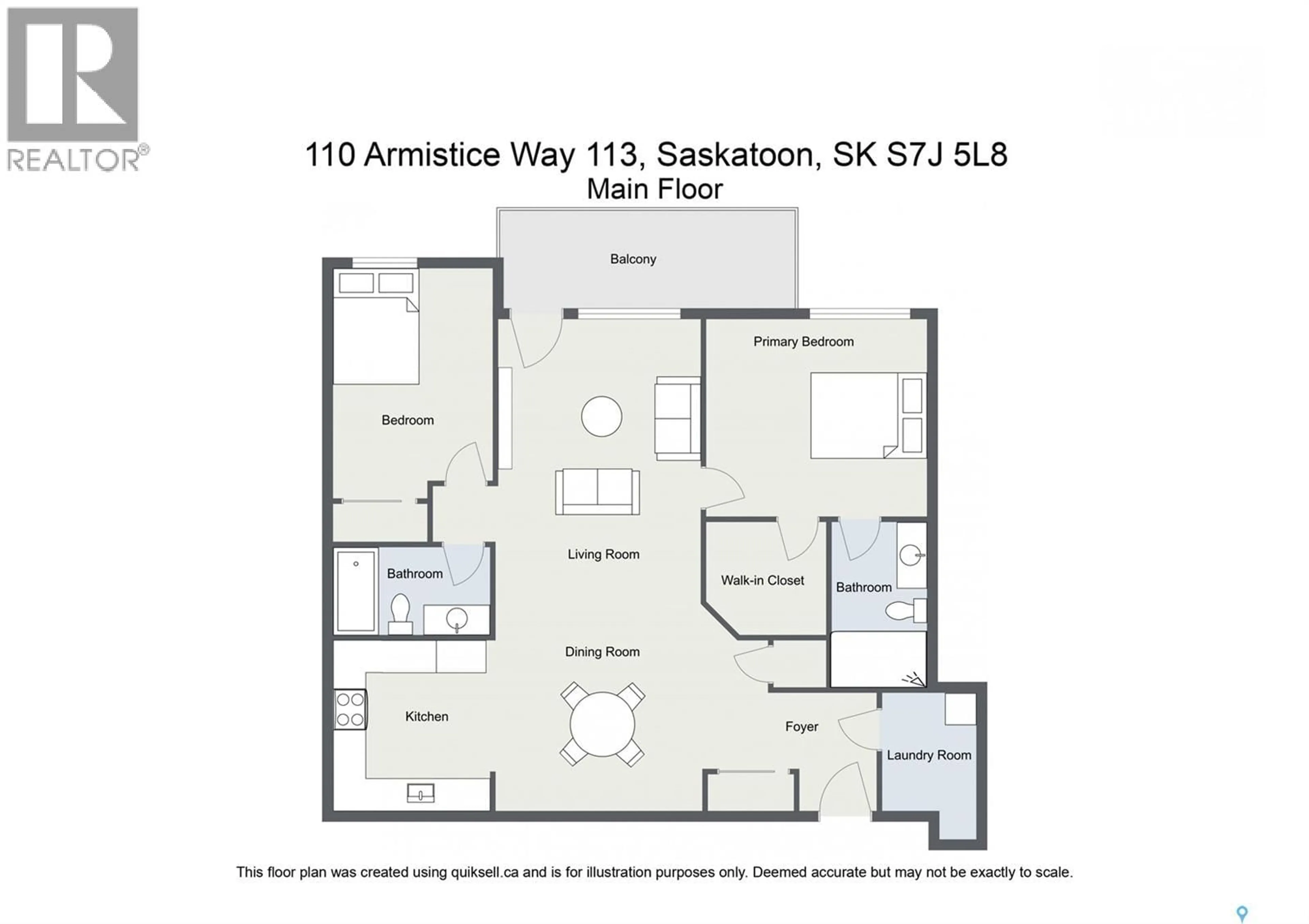 Floor plan for 113 110 ARMISTICE WAY, Saskatoon Saskatchewan S7J5L8