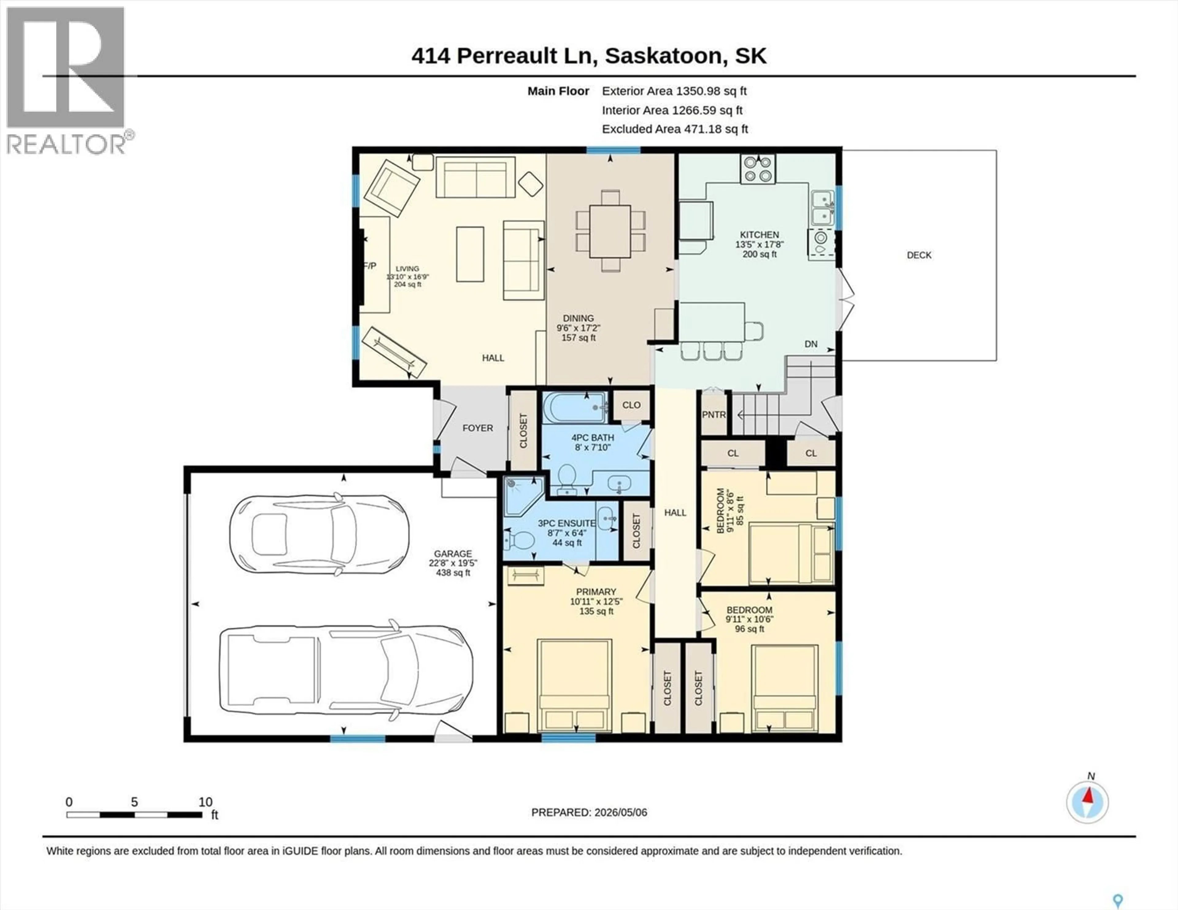 Floor plan for 414 PERREAULT LANE, Saskatoon Saskatchewan S7K6B6